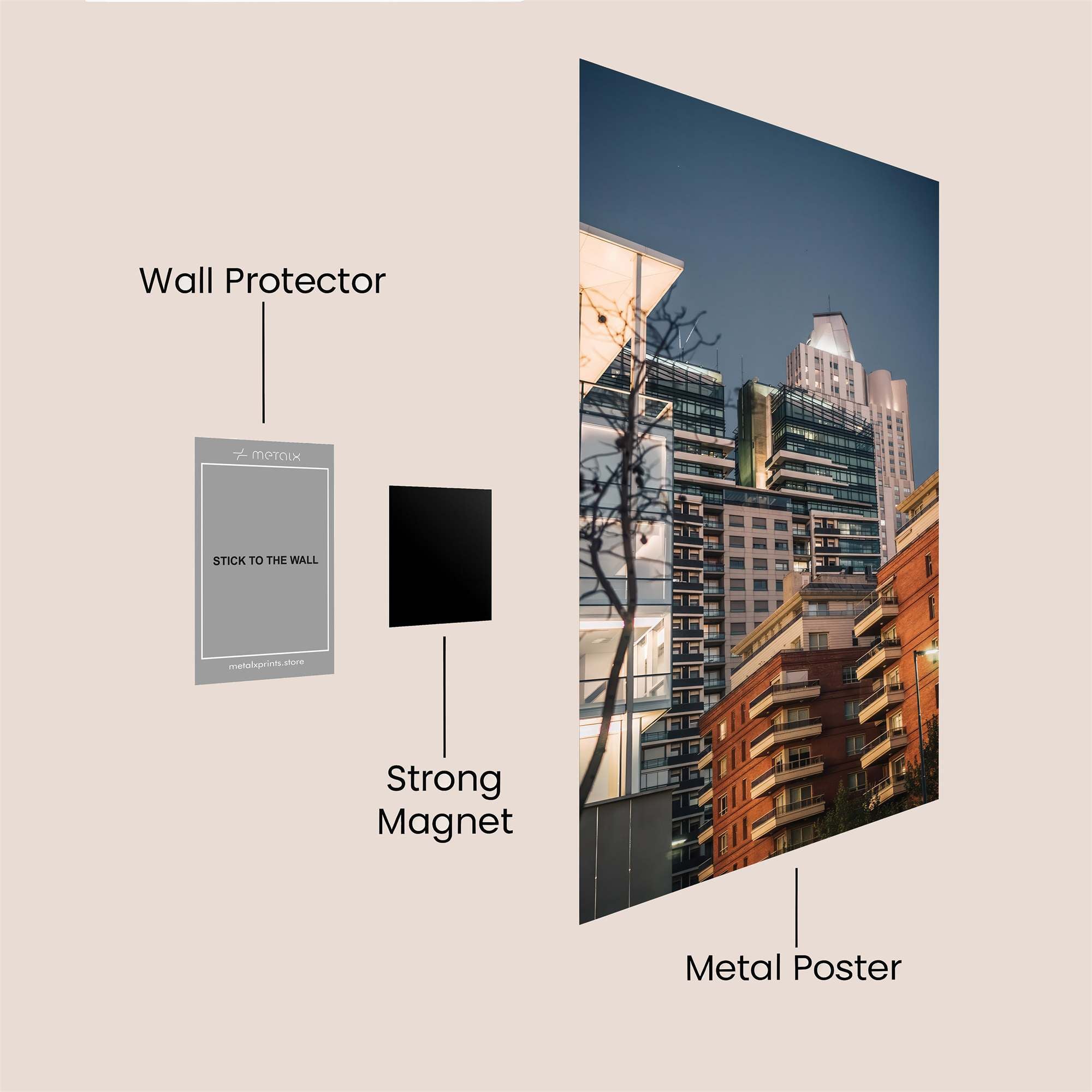 Cityscape Serenity Safe Wall Magnetic / M
