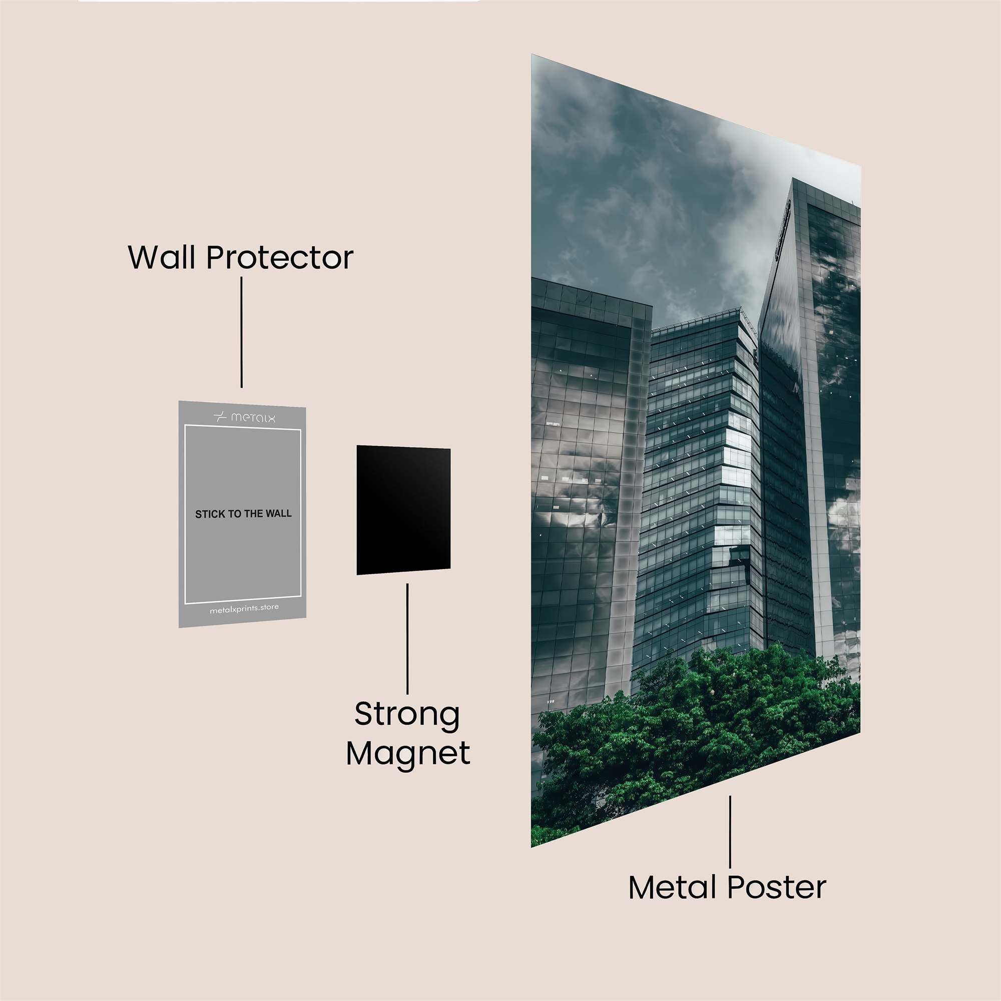 Skyscraper Gloom Safe Wall Magnetic / M
