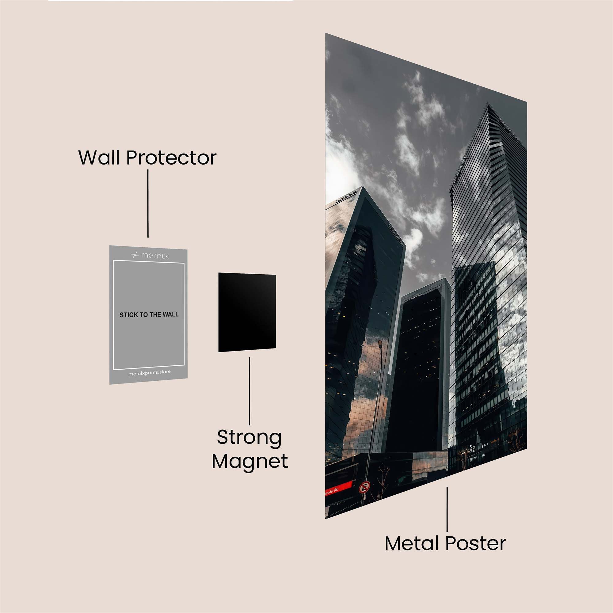 Skyscraper Serenity Safe Wall Magnetic / M