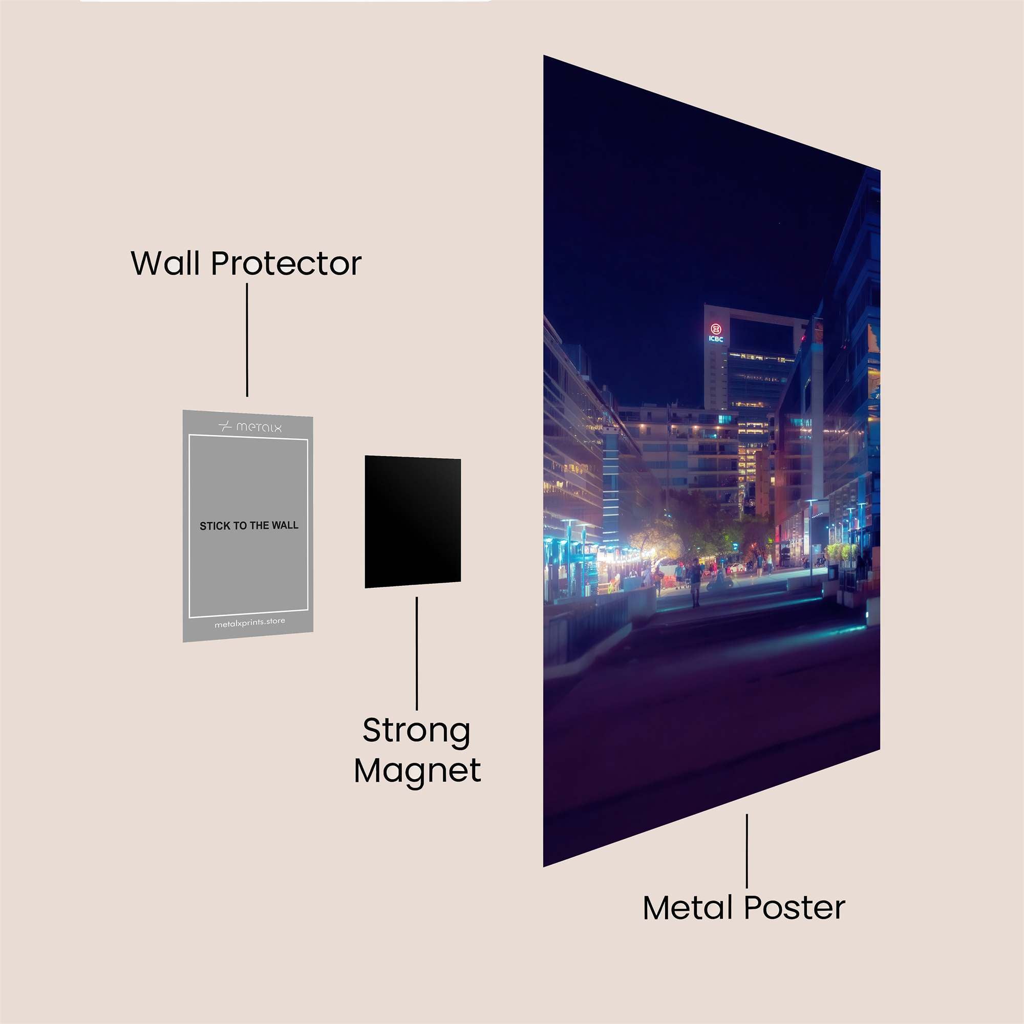 Cityscape Serenity Safe Wall Magnetic / M
