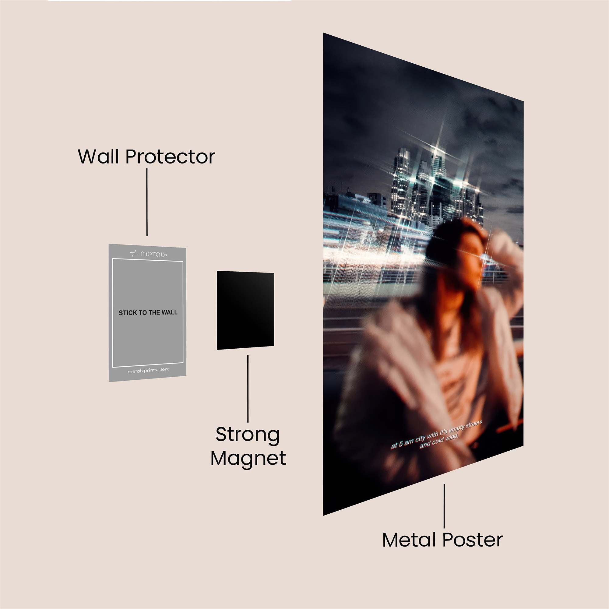 Cityscape Serenity Safe Wall Magnetic / M