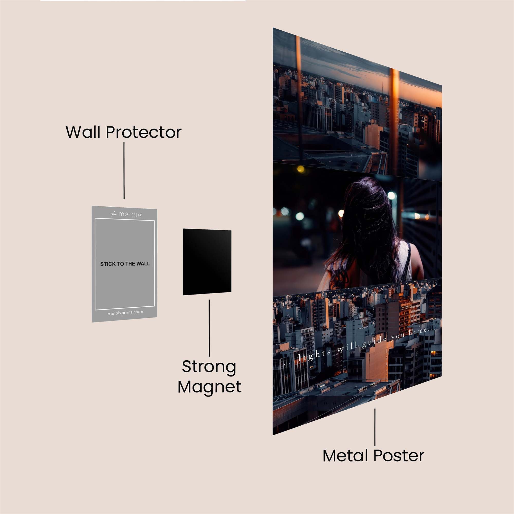 Cityscape Serenity Safe Wall Magnetic / M