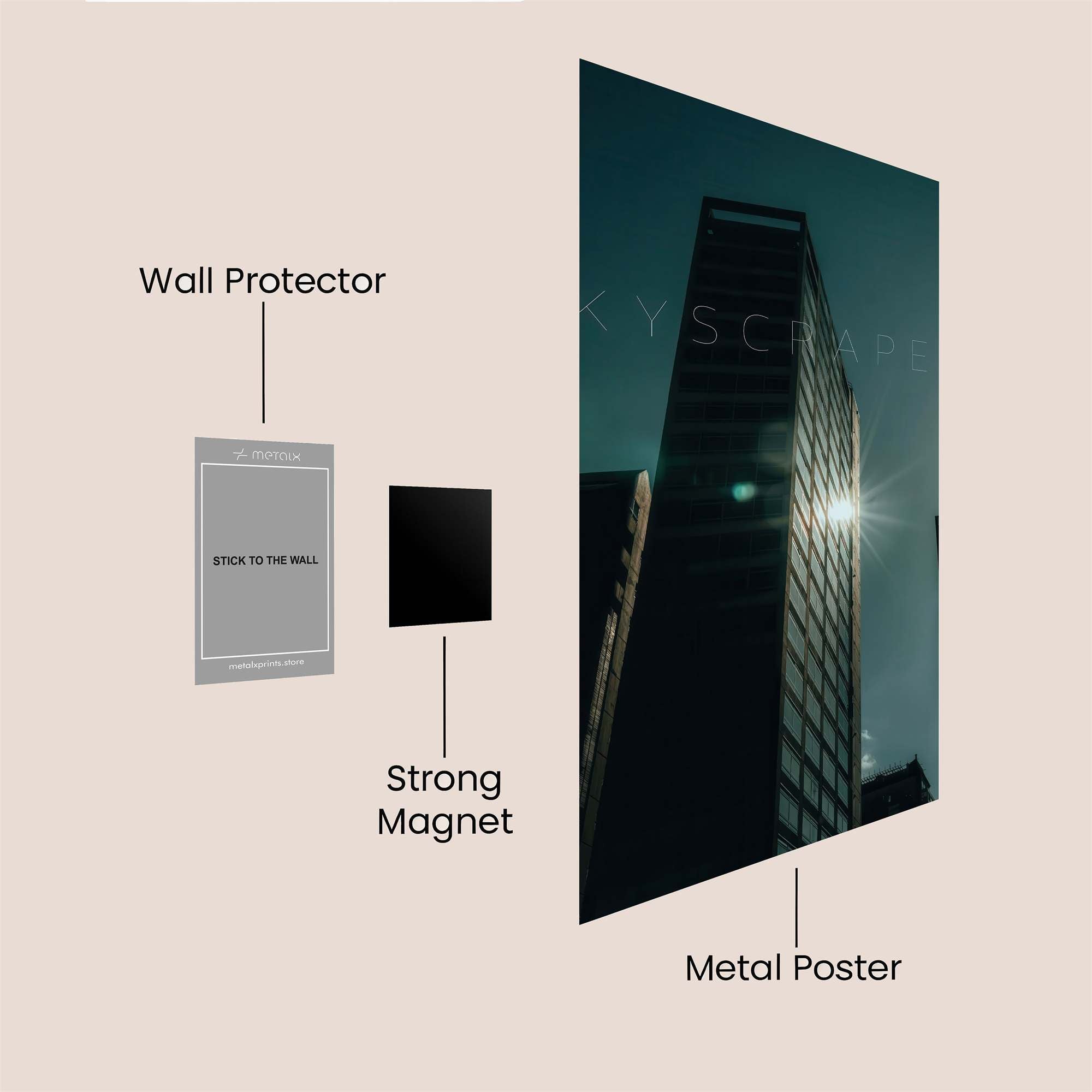 Skyscraper Silhouette Safe Wall Magnetic / M