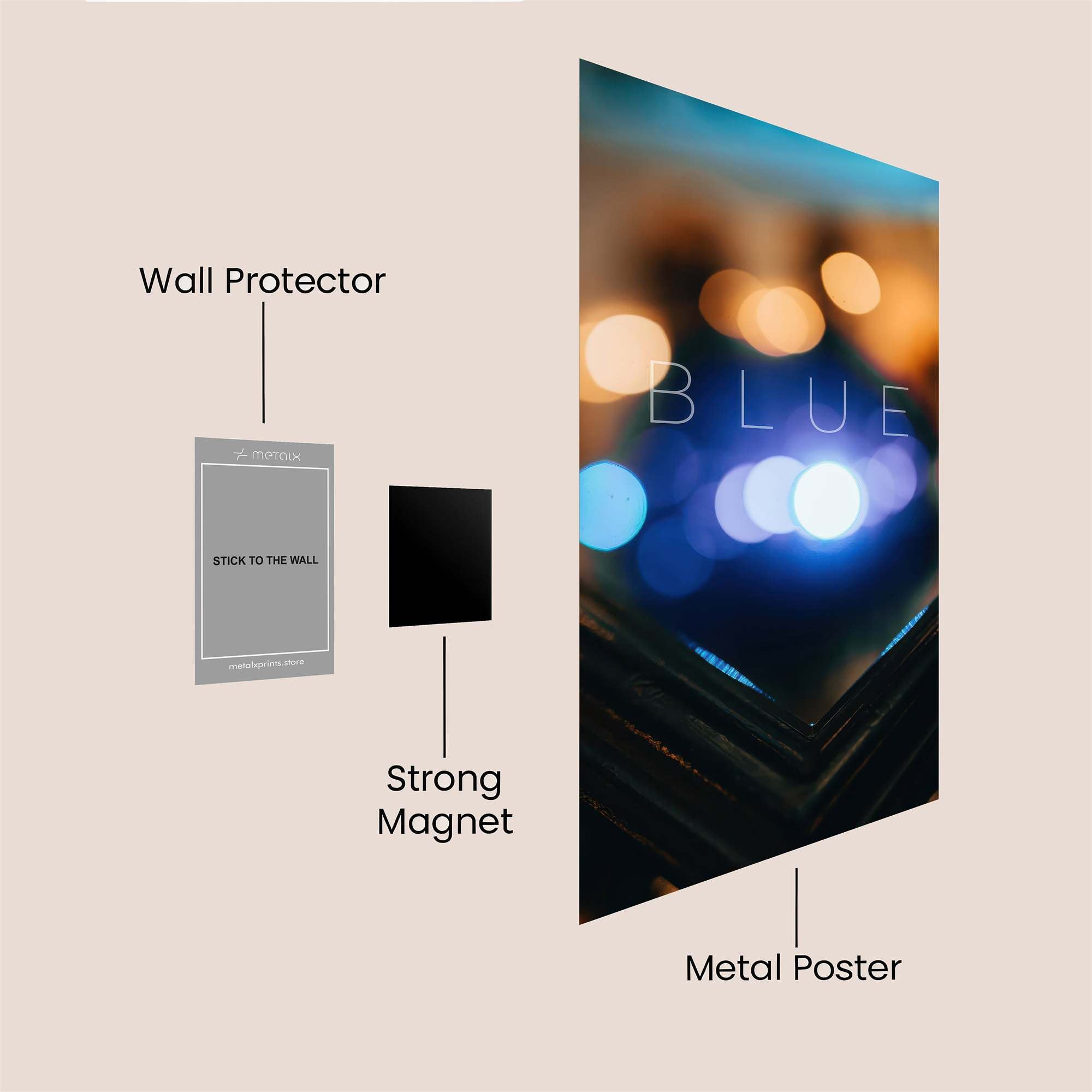 Blue Serenity Safe Wall Magnetic / M