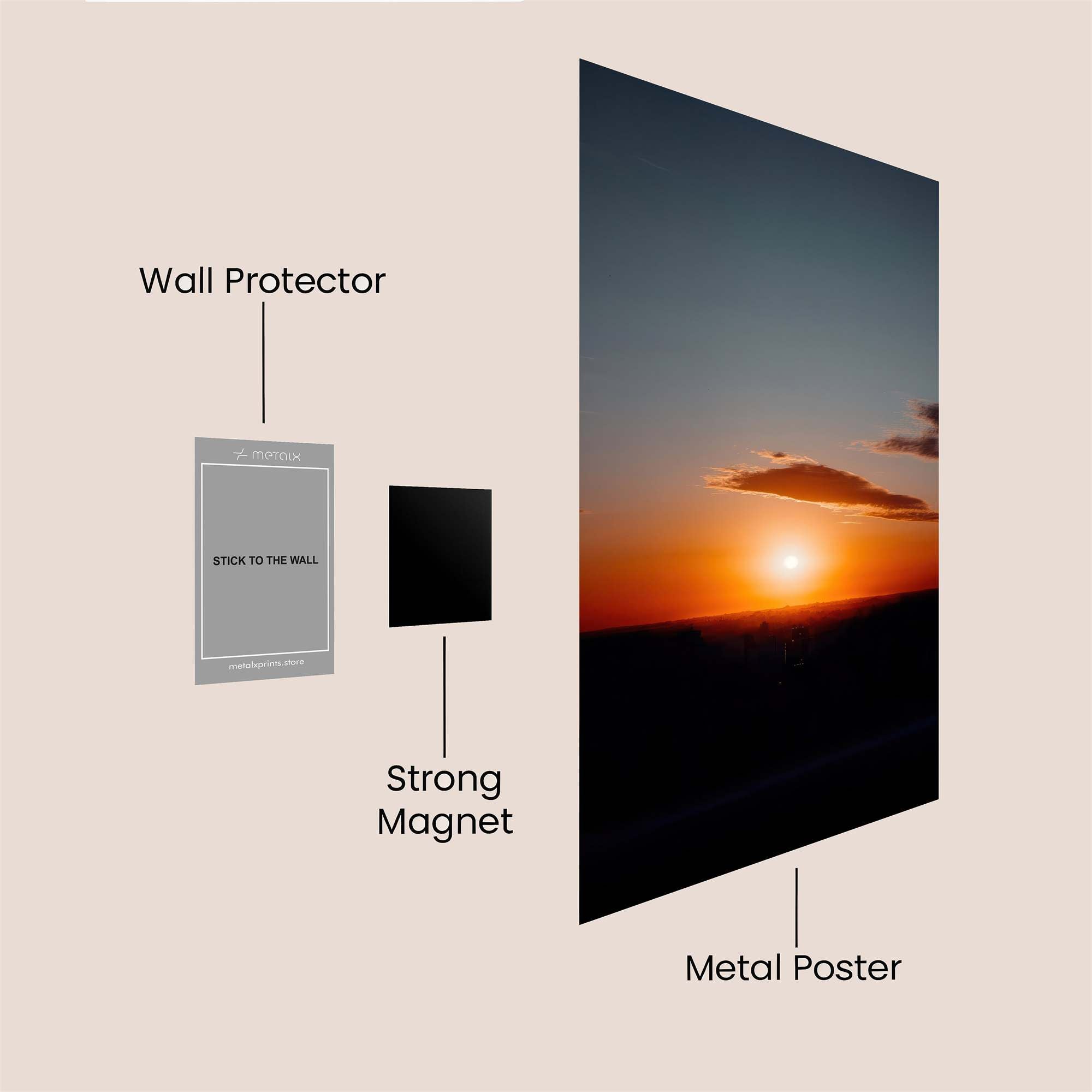 Sunset Serenity Safe Wall Magnetic / M