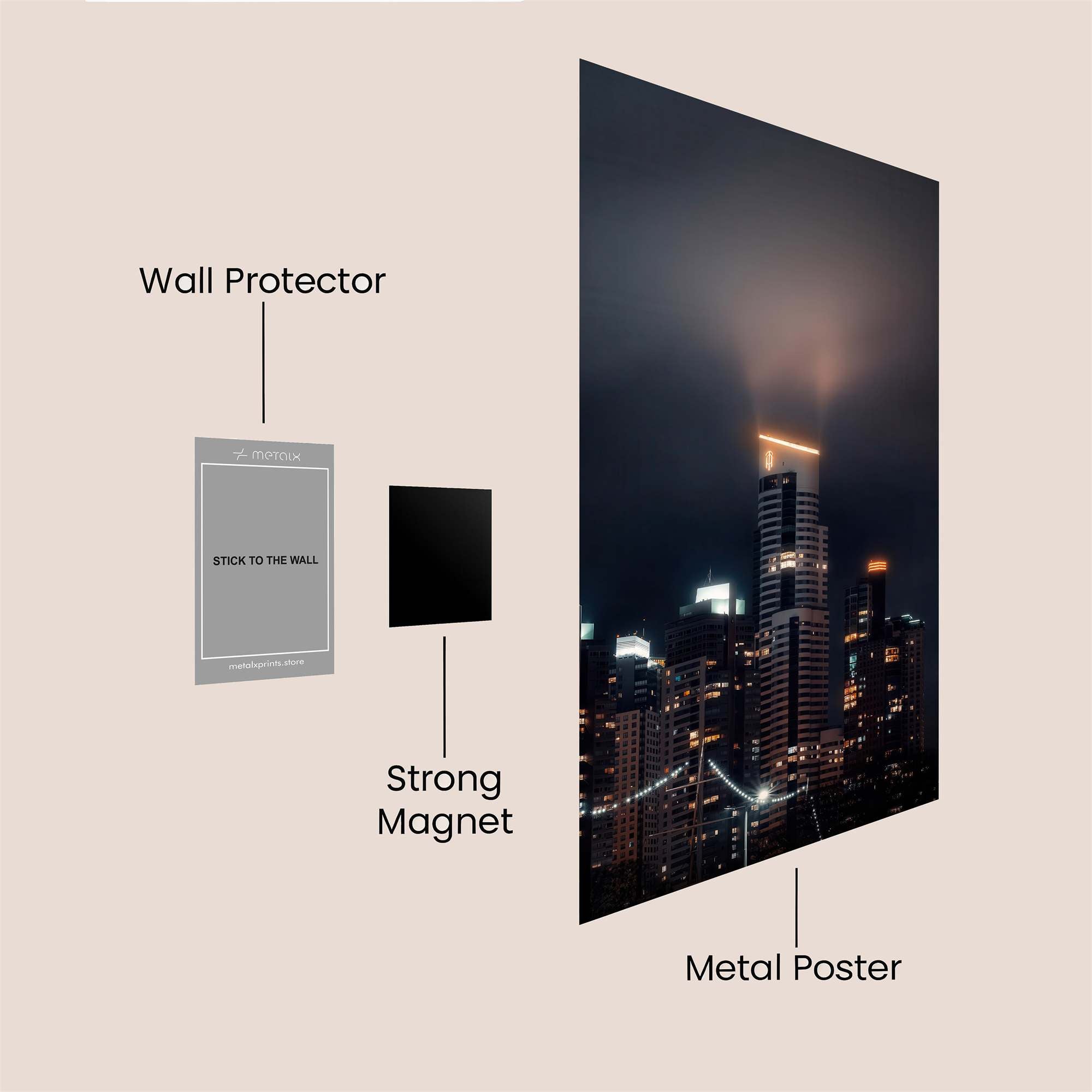 Skyscraper Glow Safe Wall Magnetic / M