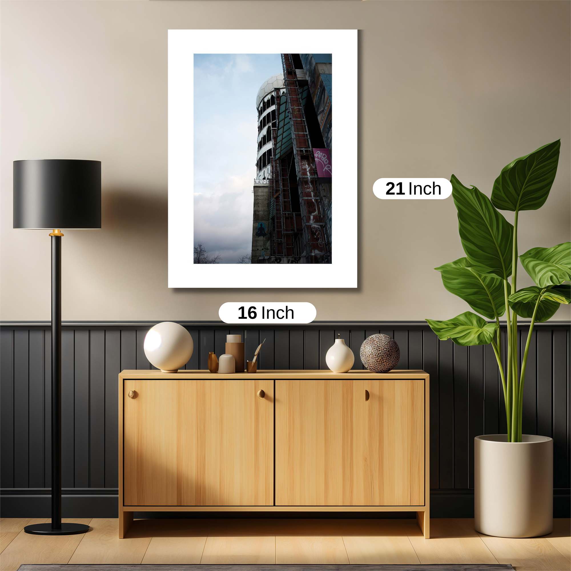 Cityscape Contemplation Safe Wall Magnetic / M