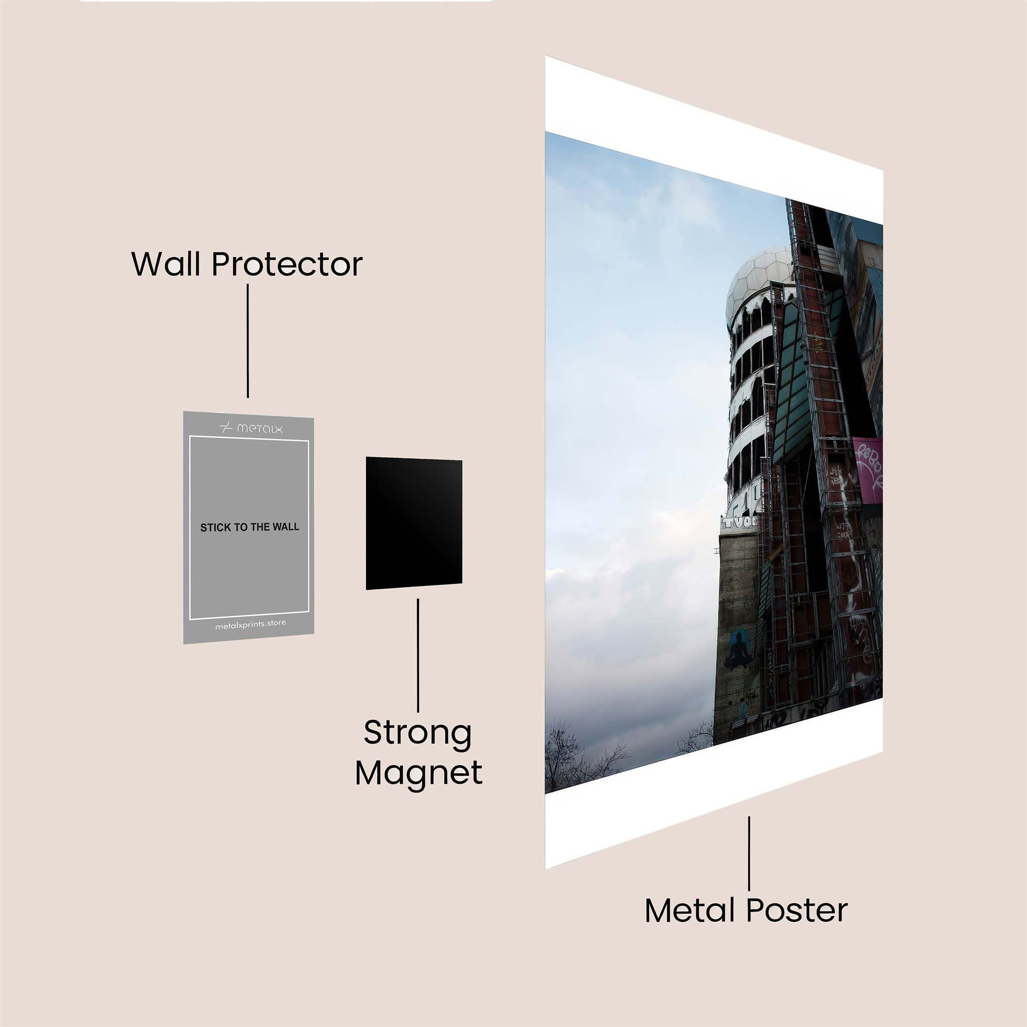 Cityscape Contemplation Safe Wall Magnetic / M