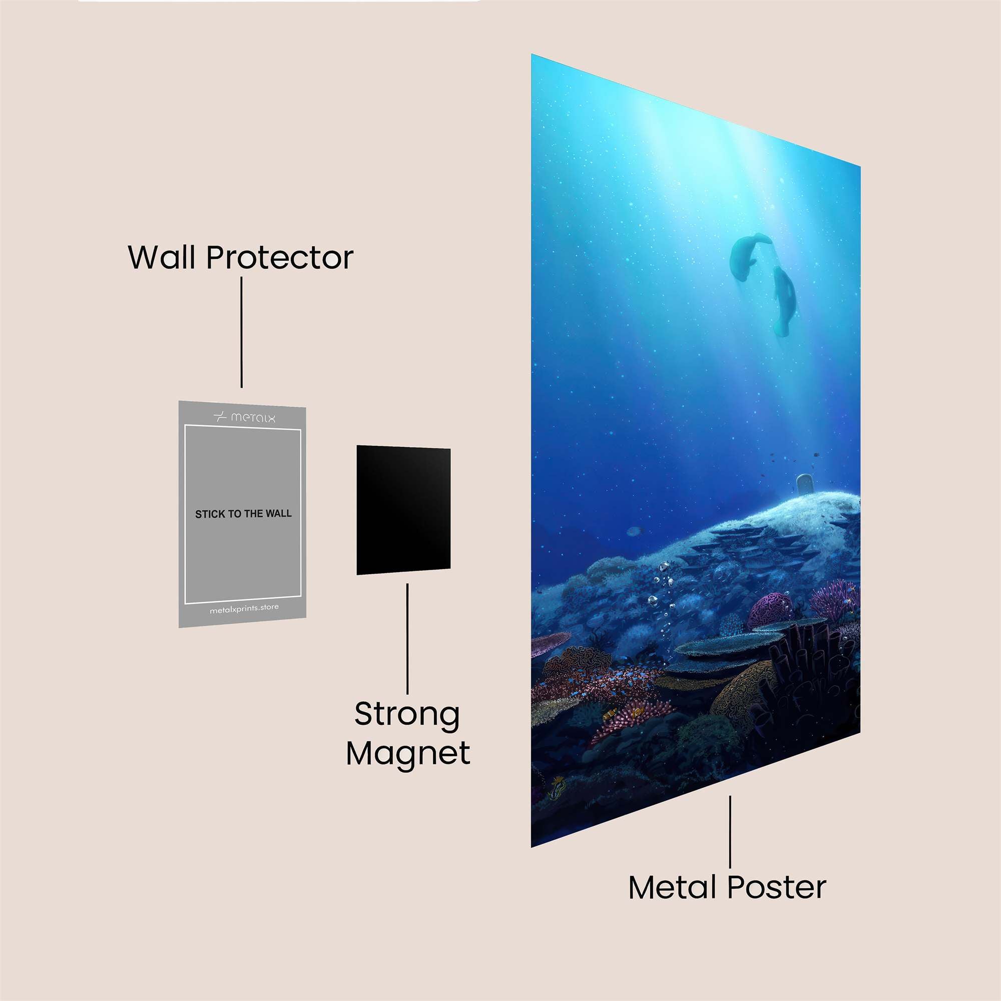 Dolphins Serene Safe Wall Magnetic / M