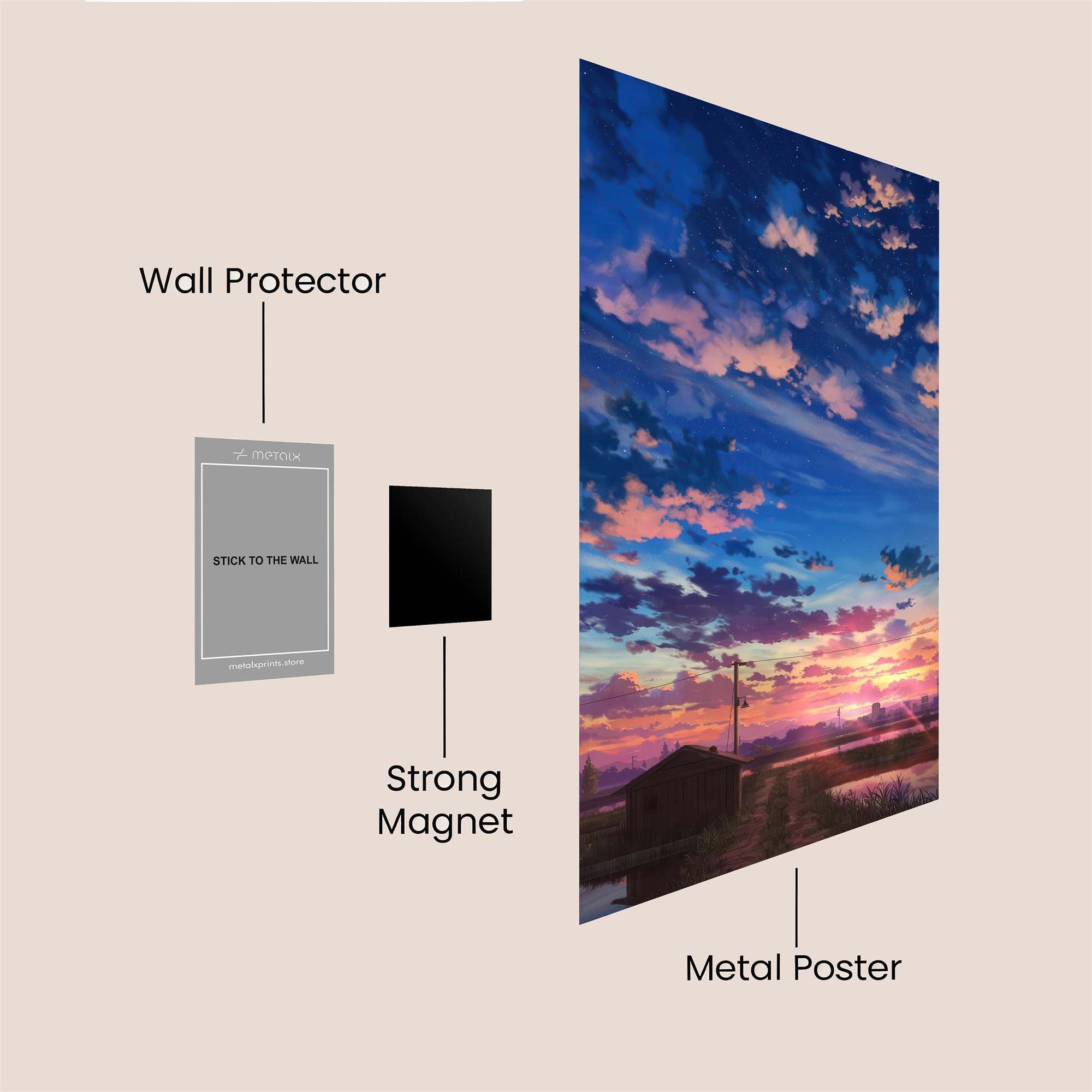 Sunset Serenity Safe Wall Magnetic / M