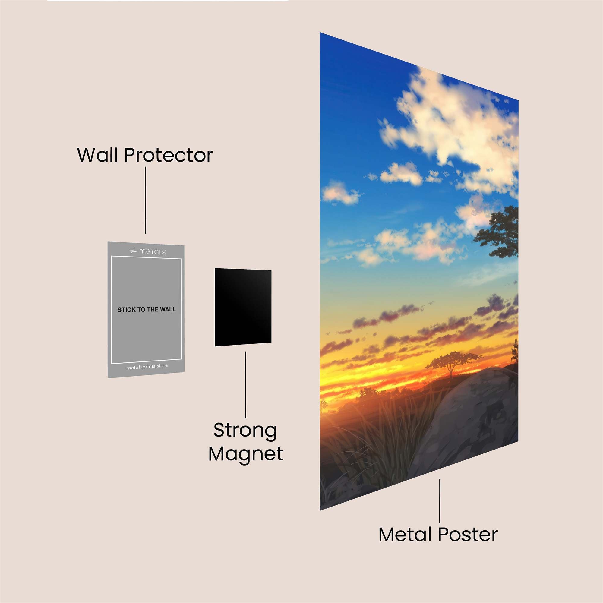 Sunset Serenity Safe Wall Magnetic / M