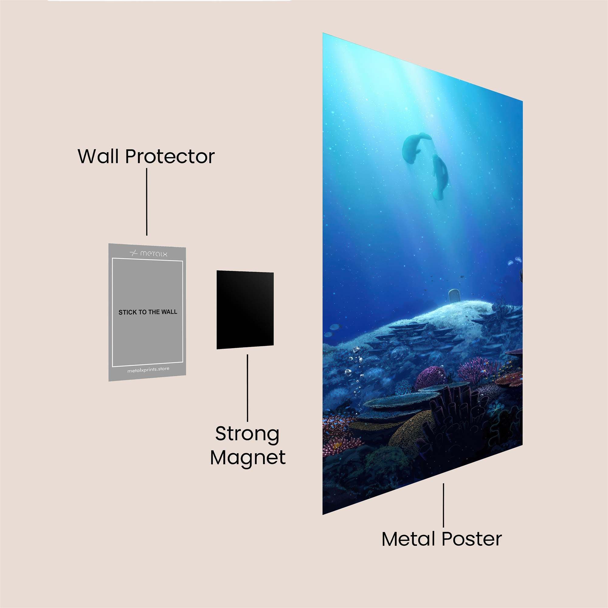 Dolphins Serene Safe Wall Magnetic / M