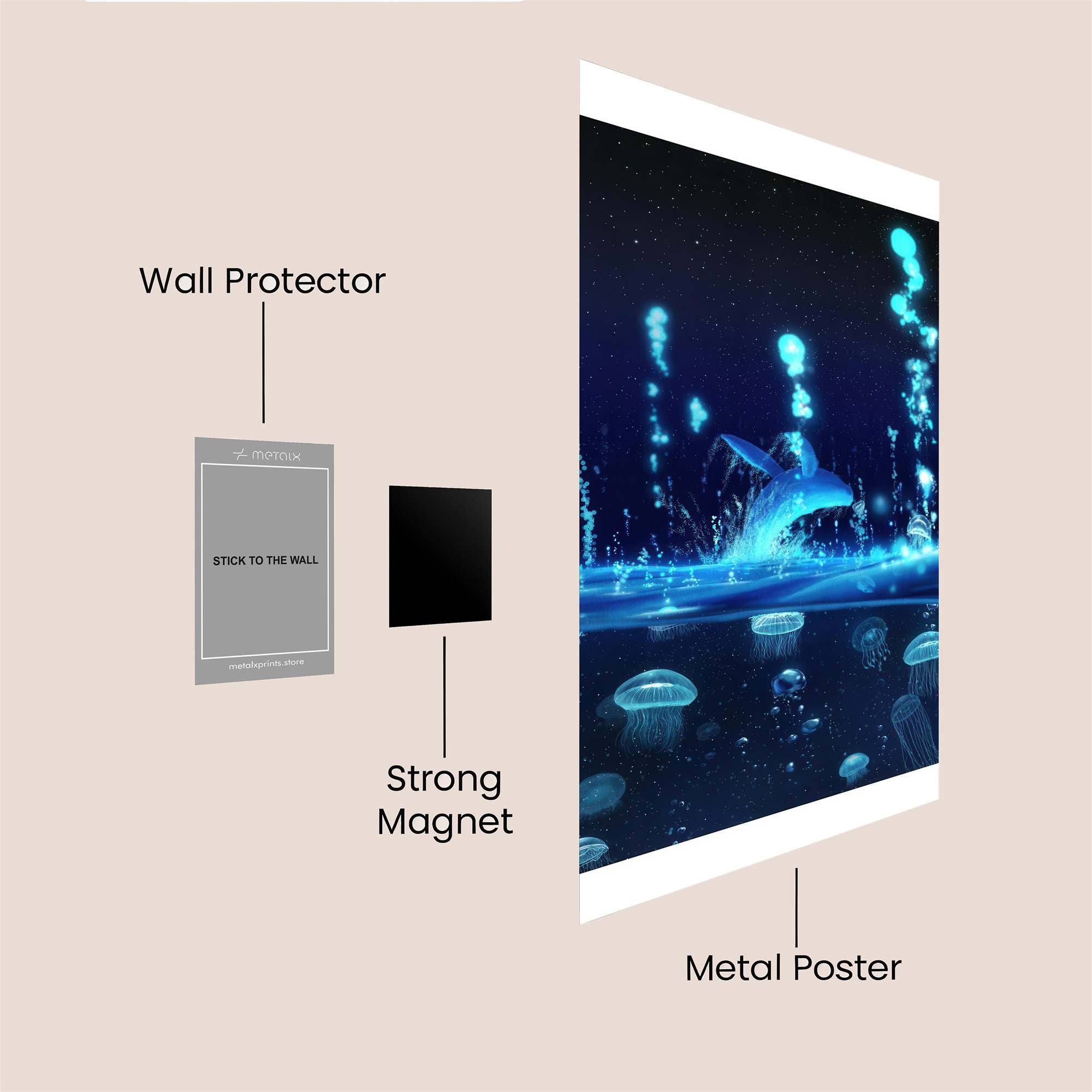 Dolphin Dream Safe Wall Magnetic / M