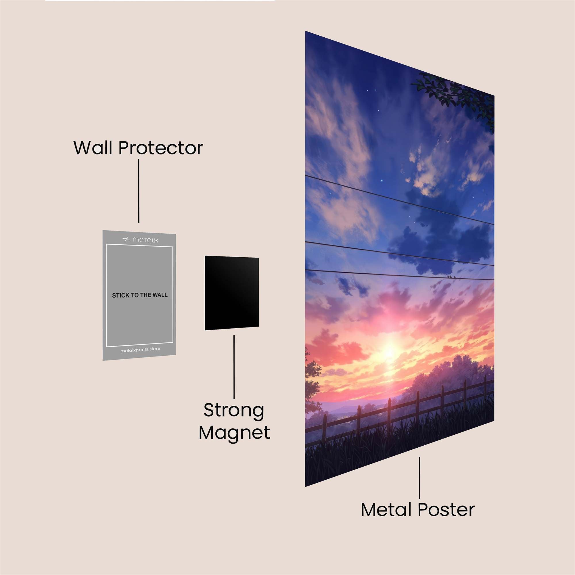 Sunset Serenity Safe Wall Magnetic / M