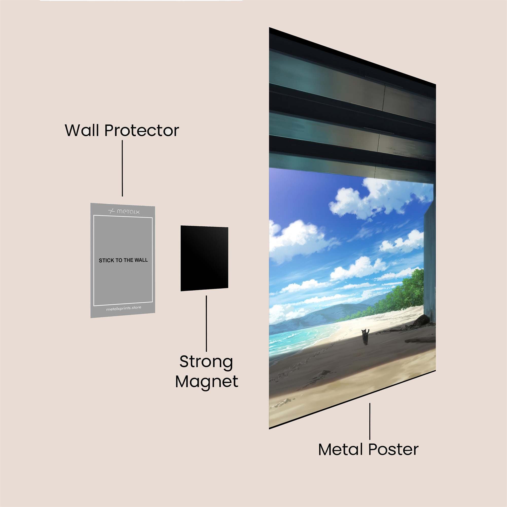 Beach Serene Safe Wall Magnetic / M