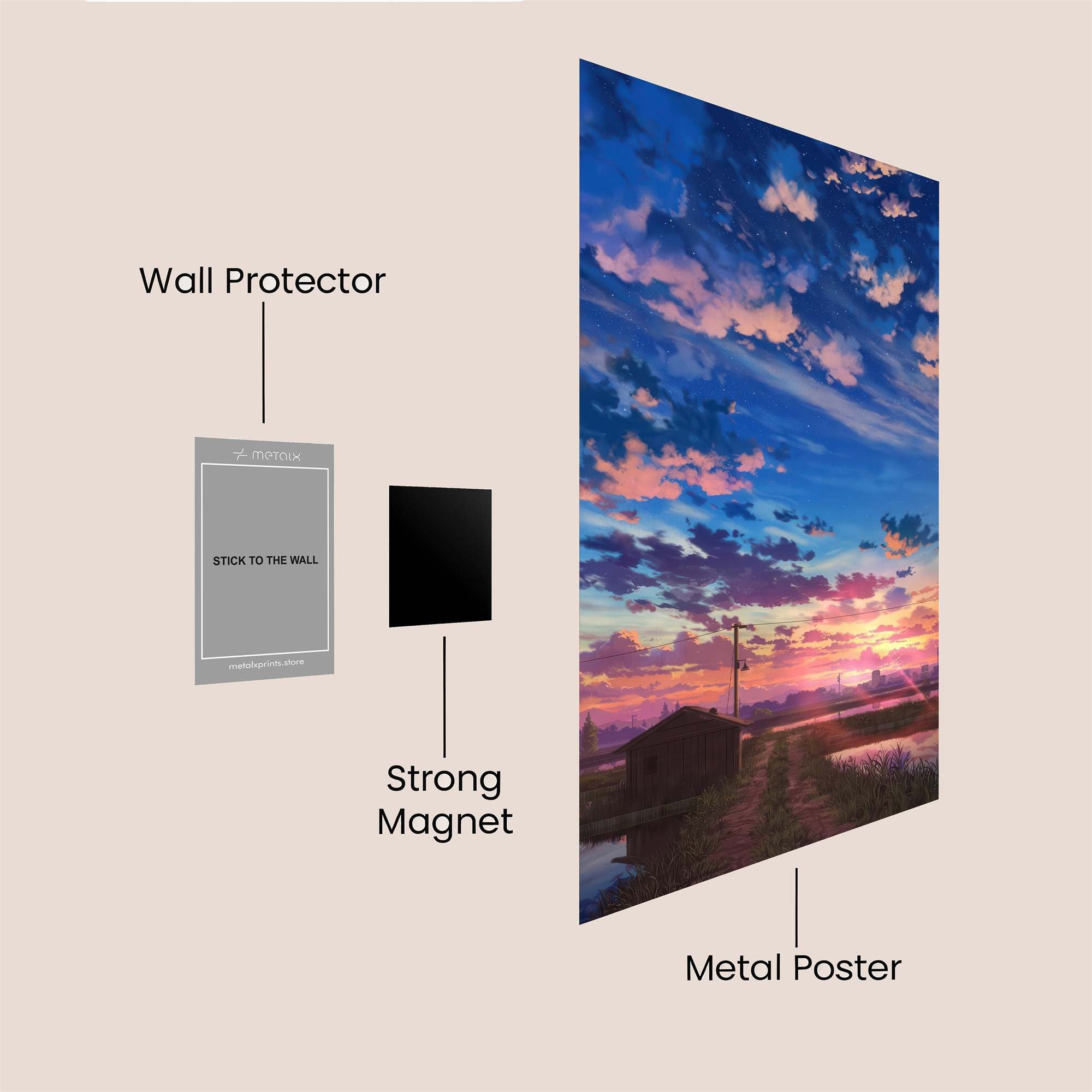Sunset Serenity Safe Wall Magnetic / M