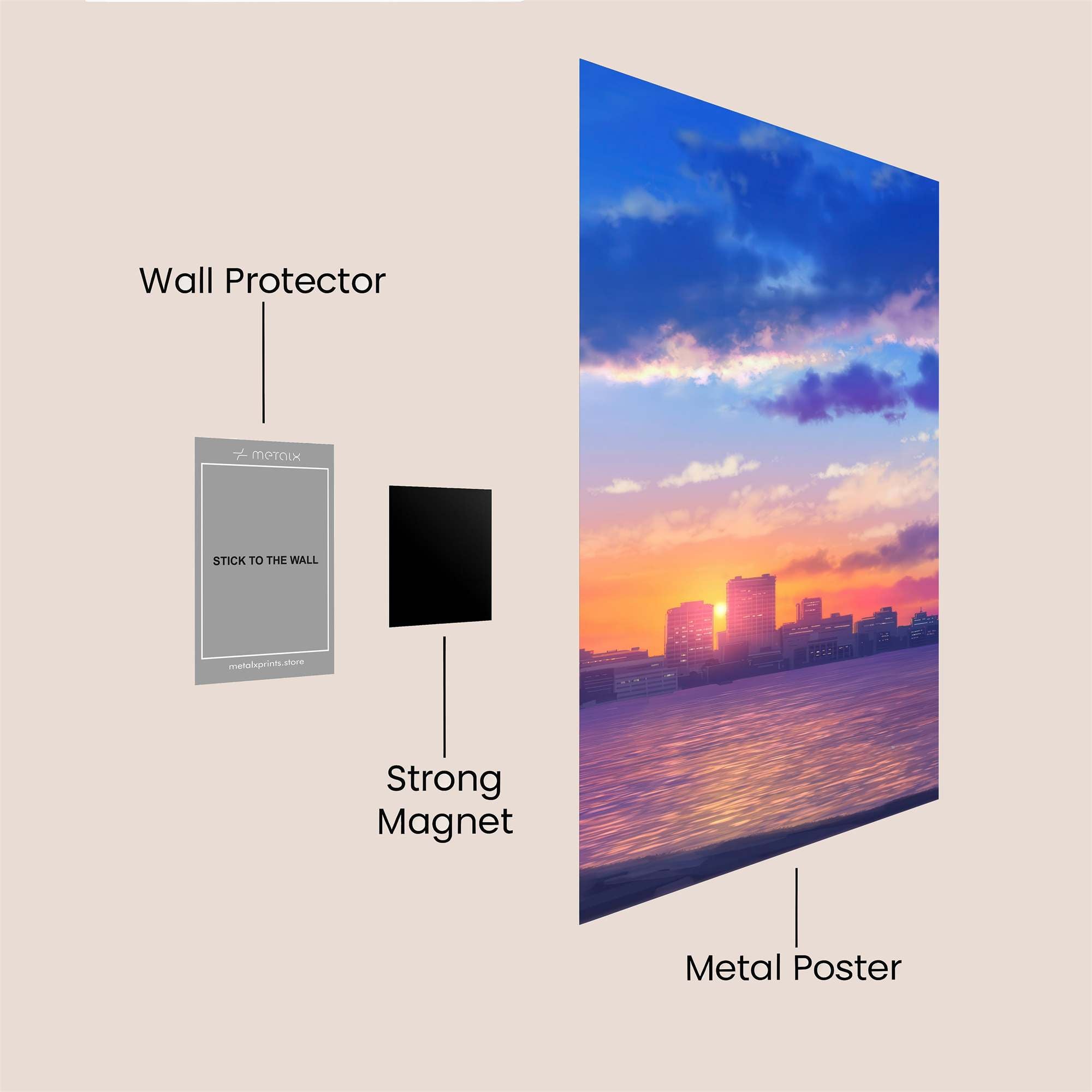 Sunset Serenity Safe Wall Magnetic / M