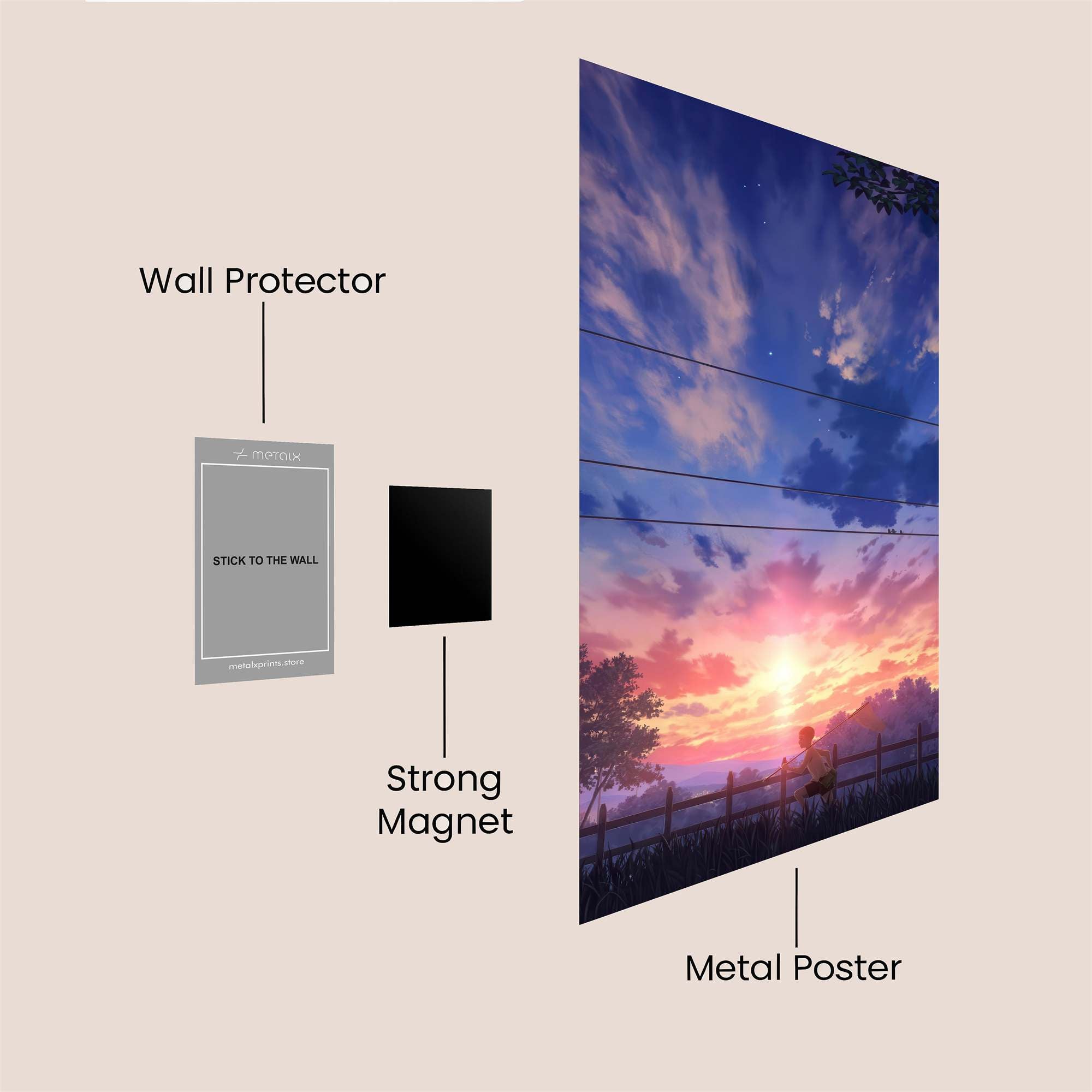 Sunset Serenity Safe Wall Magnetic / M