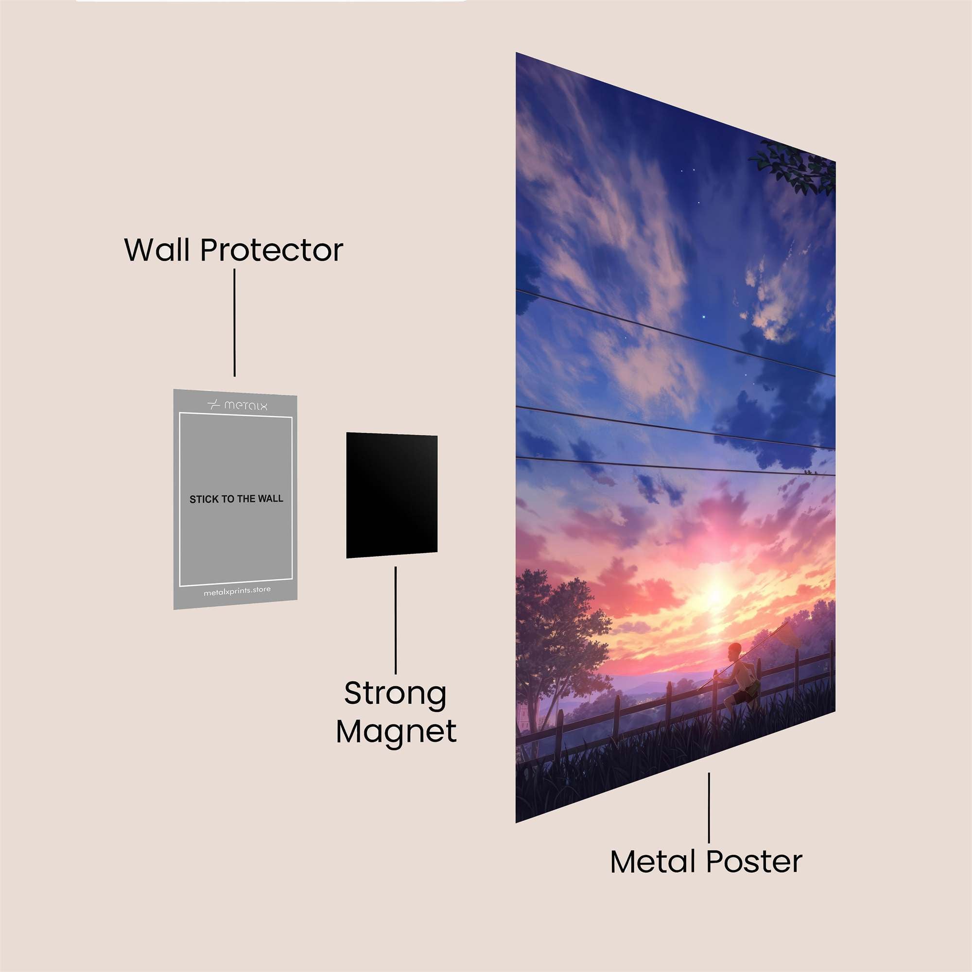 Sunset Serenity Safe Wall Magnetic / M