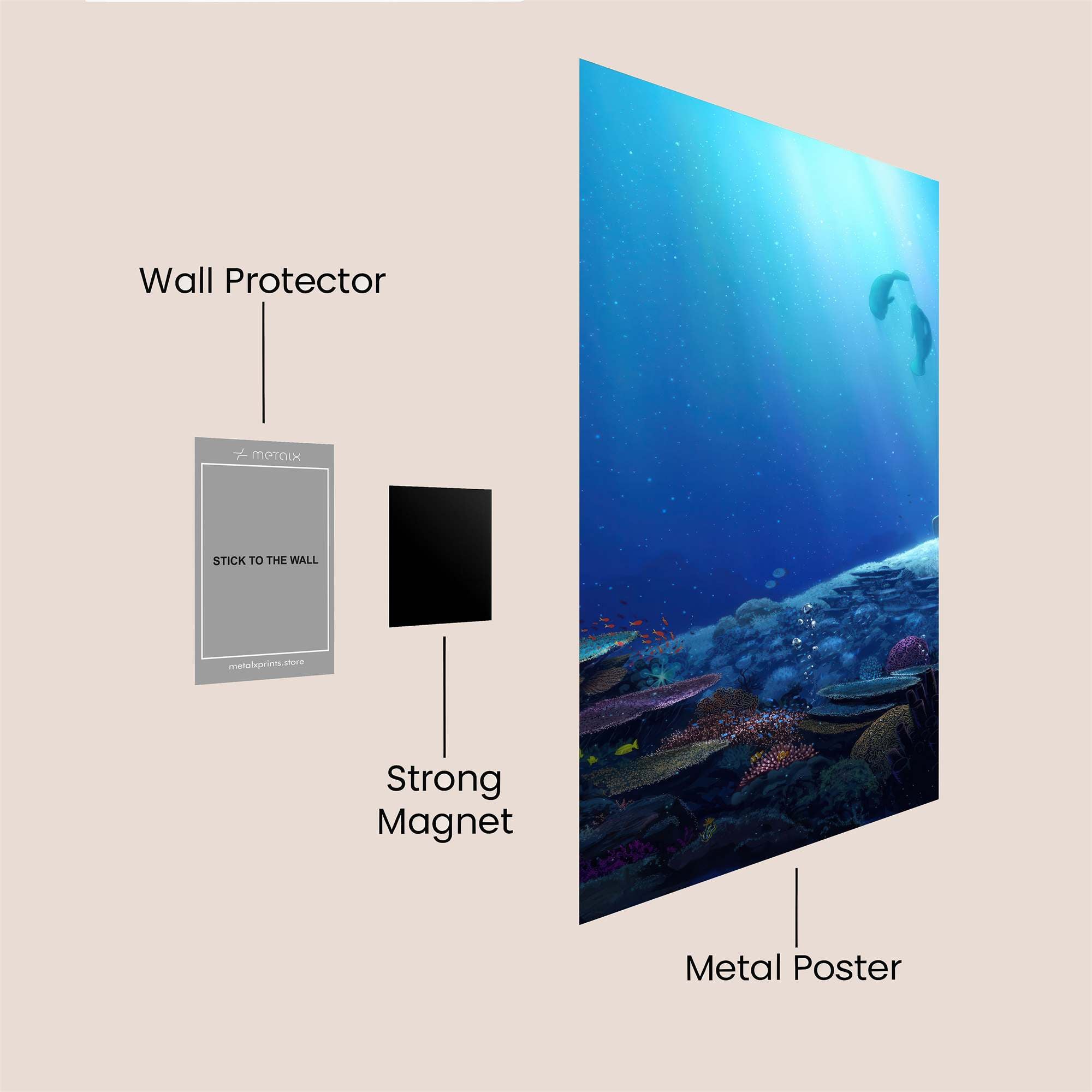 Dolphins Serene Safe Wall Magnetic / M