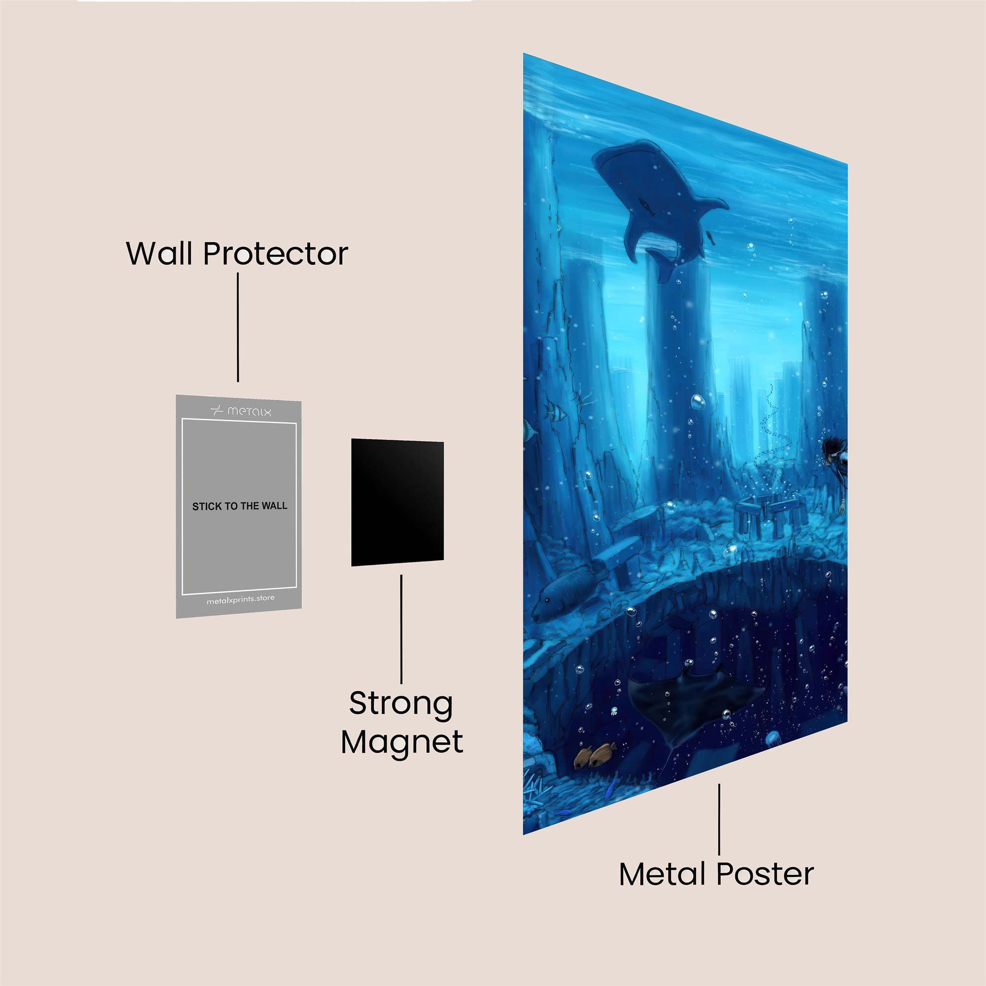 Whale Mystery Safe Wall Magnetic / M