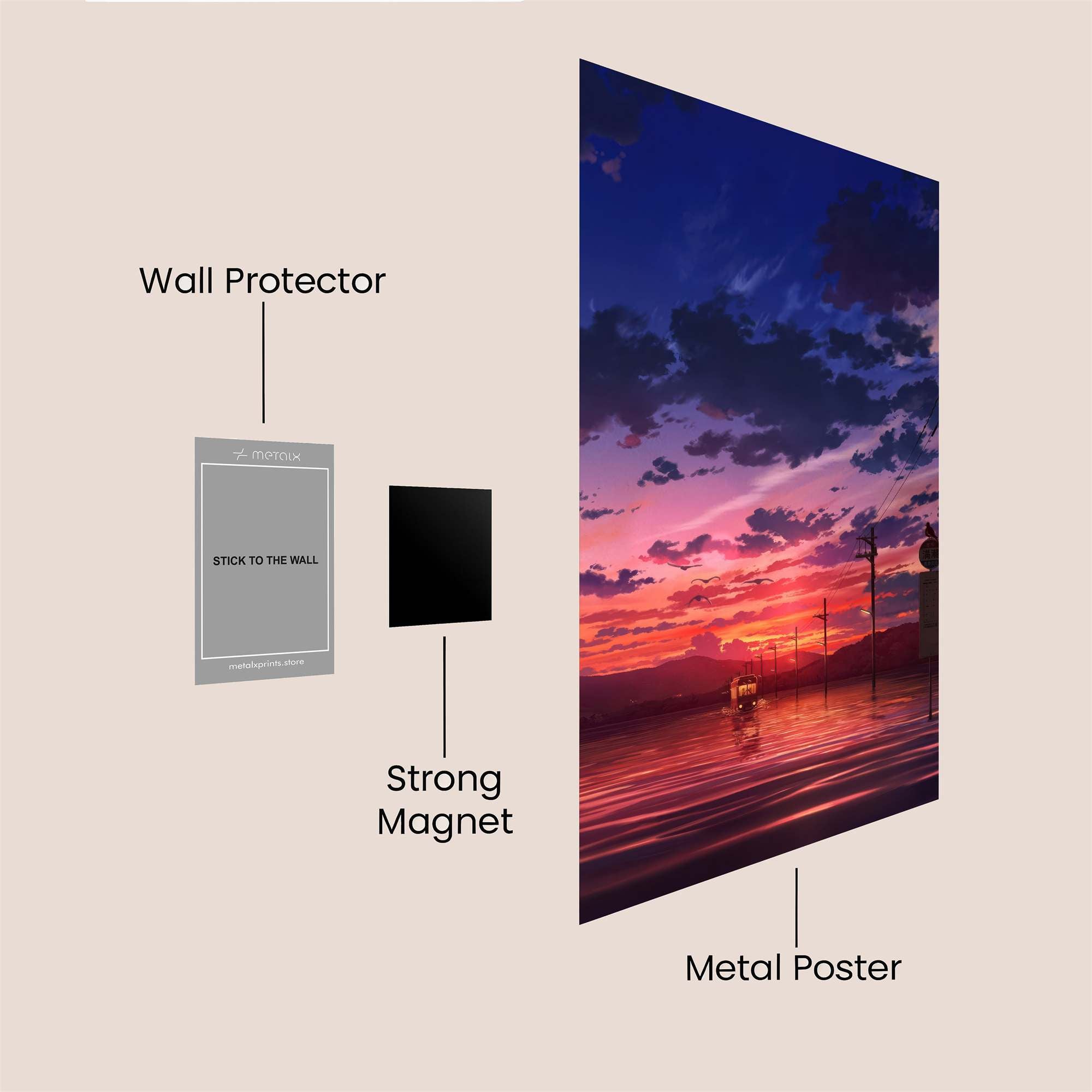 Sunset Serenity Safe Wall Magnetic / M