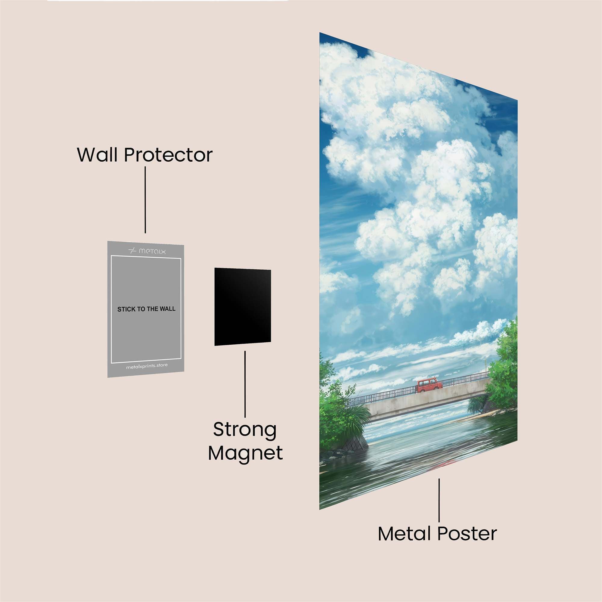 Cloudy Serenity Safe Wall Magnetic / M