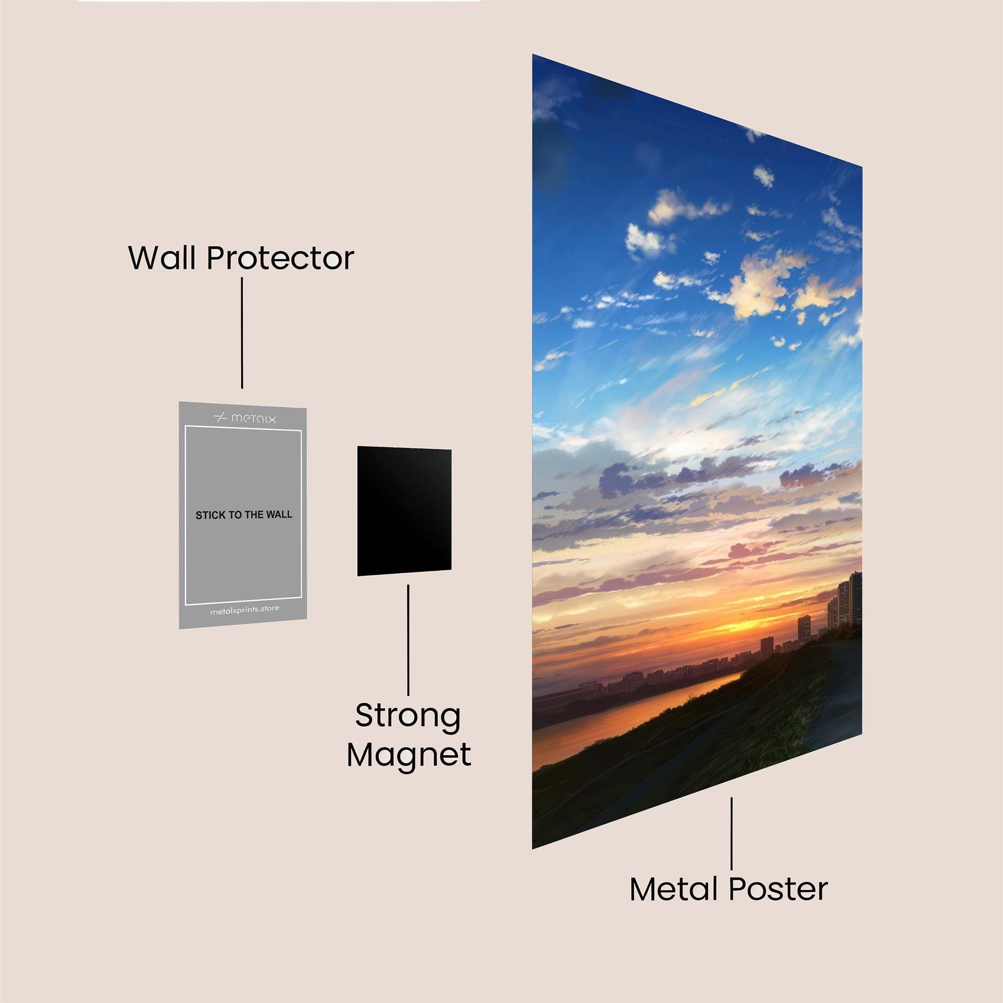 Sunset Serenity Safe Wall Magnetic / M
