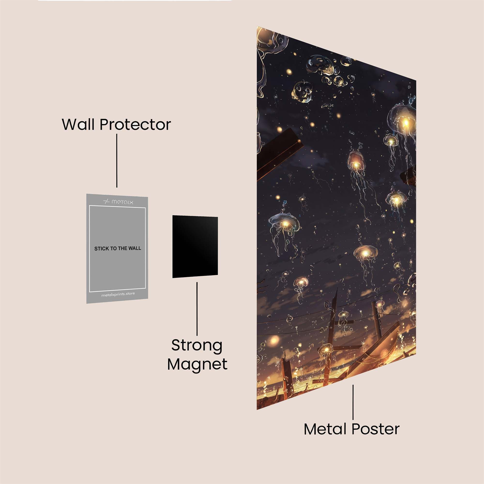 Jellyfish Dreamscape Safe Wall Magnetic / M