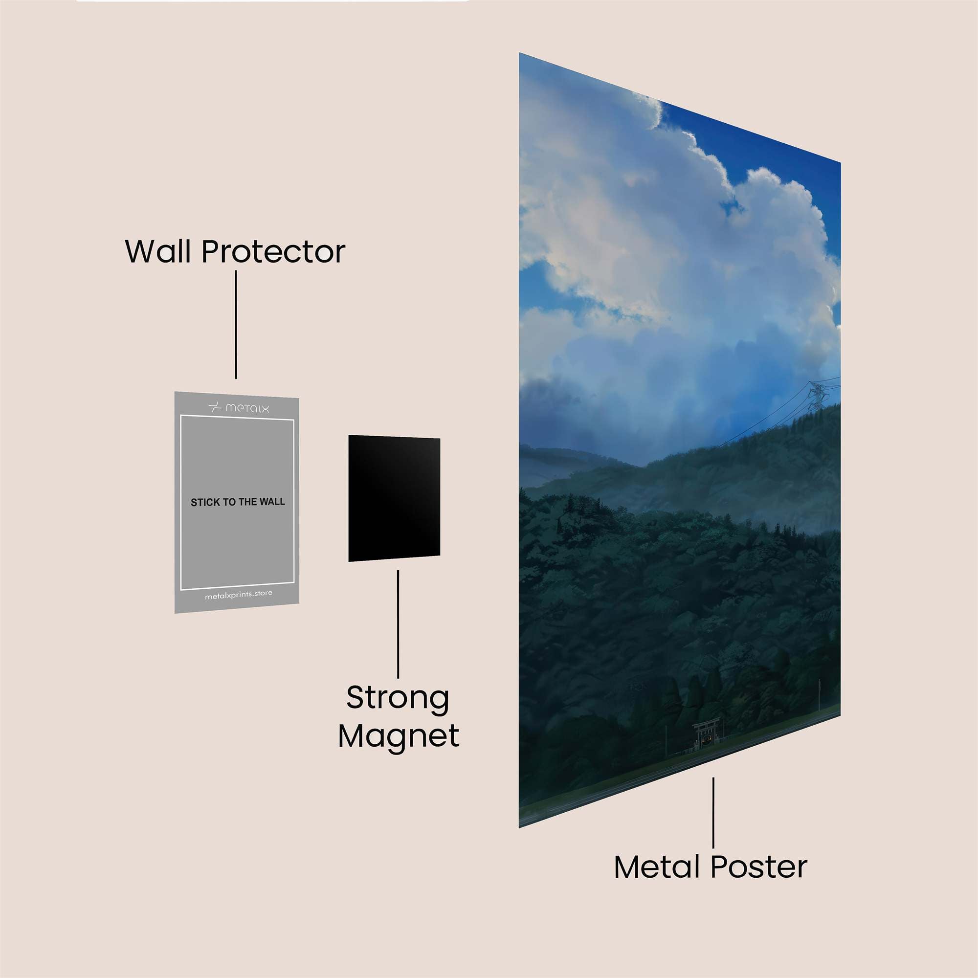 Cloudy Serenity Safe Wall Magnetic / M