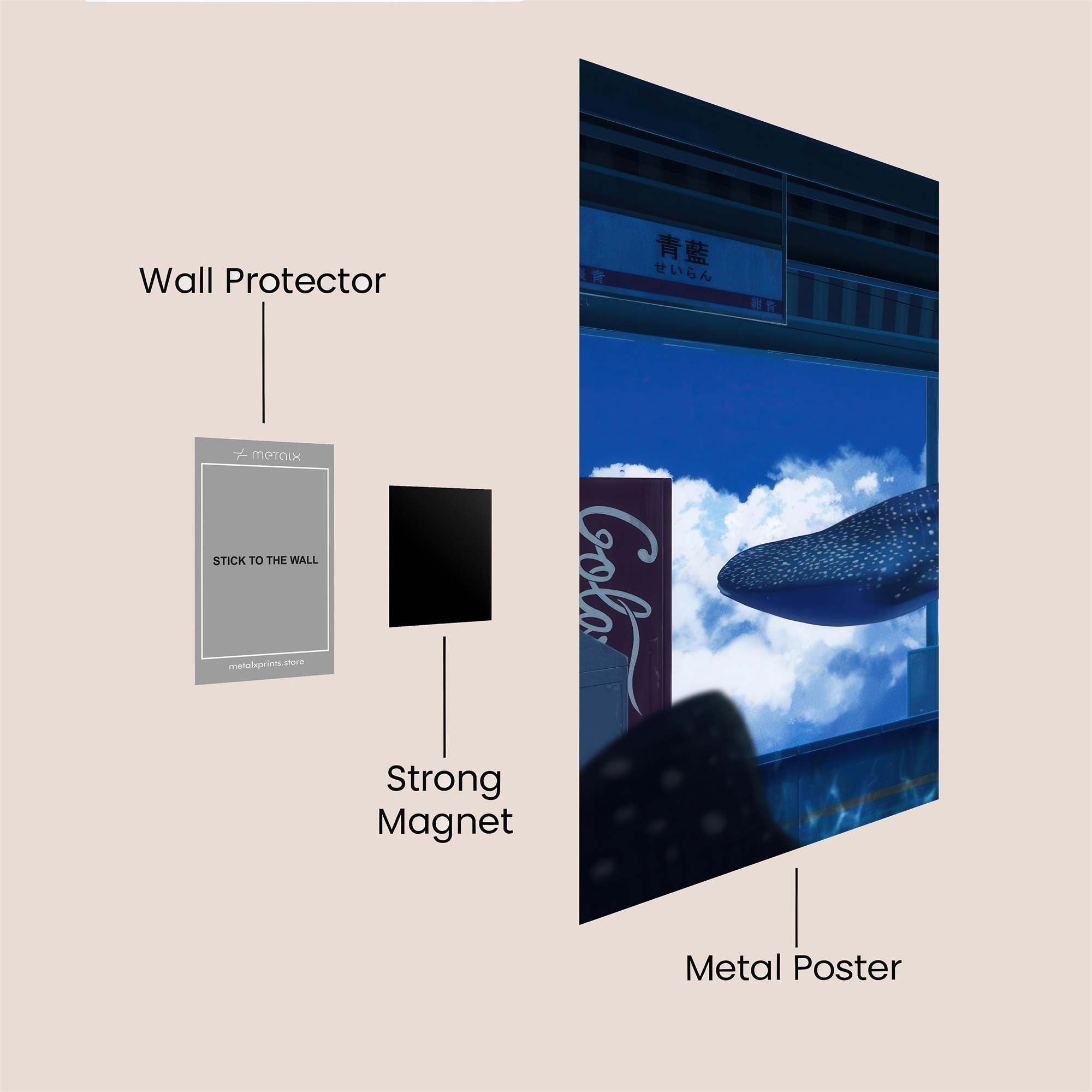 Whale Dream Safe Wall Magnetic / M