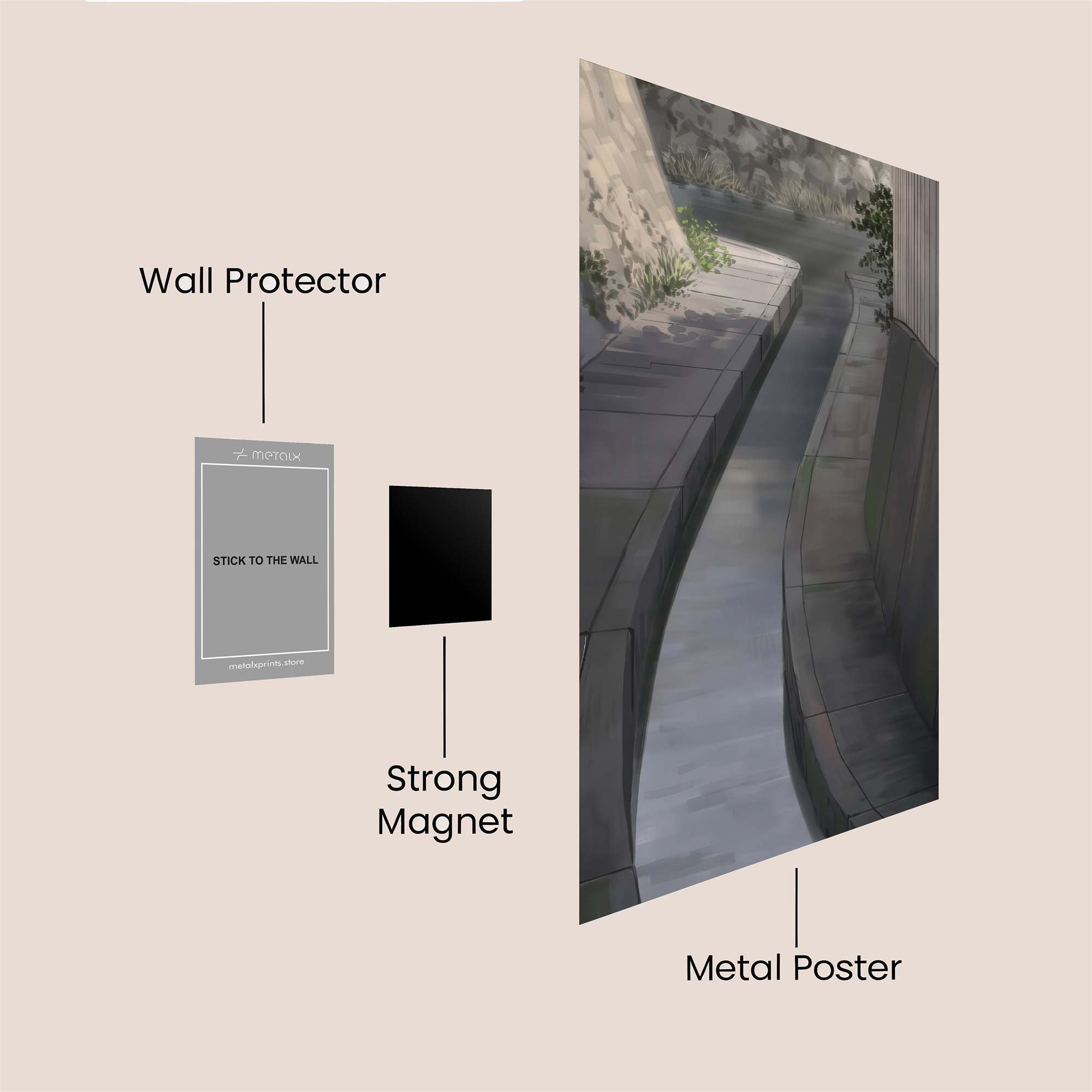 Concrete Calm Safe Wall Magnetic / M