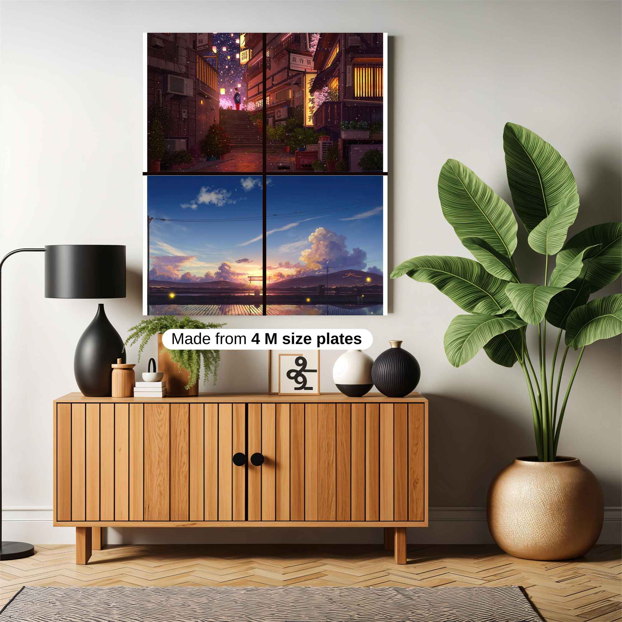Lantern Serenity, Sunset Tranquility Safe Wall Magnetic / M