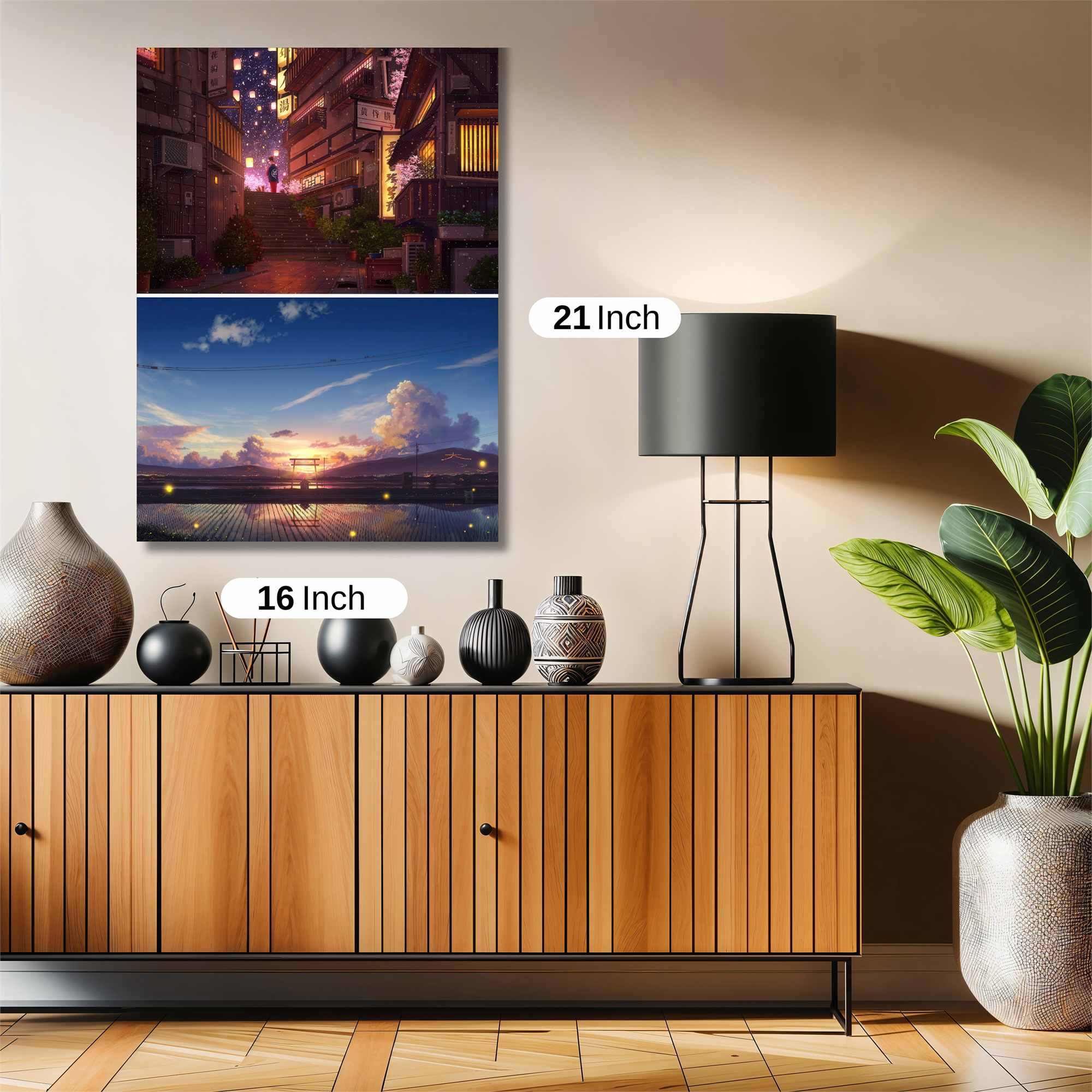 Lantern Serenity, Sunset Tranquility Safe Wall Magnetic / M