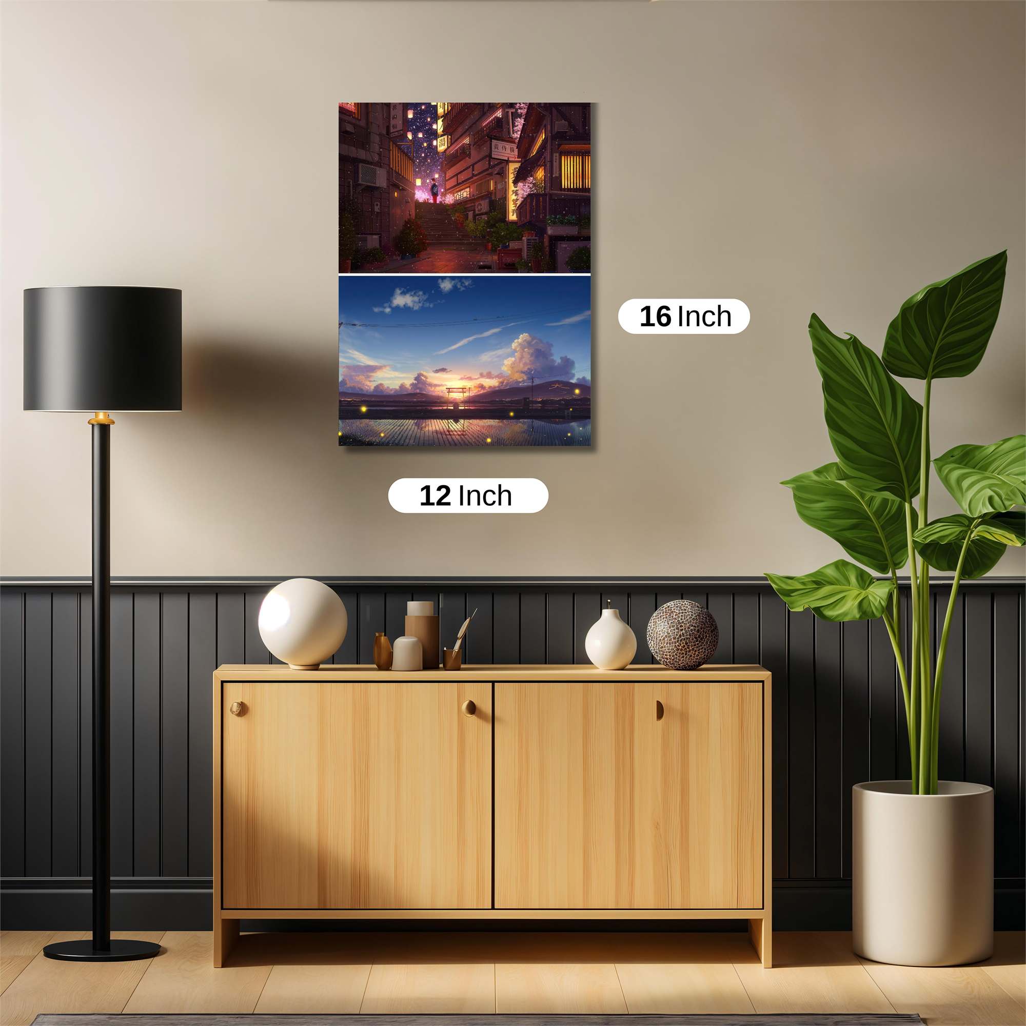 Lantern Serenity, Sunset Tranquility Safe Wall Magnetic / M