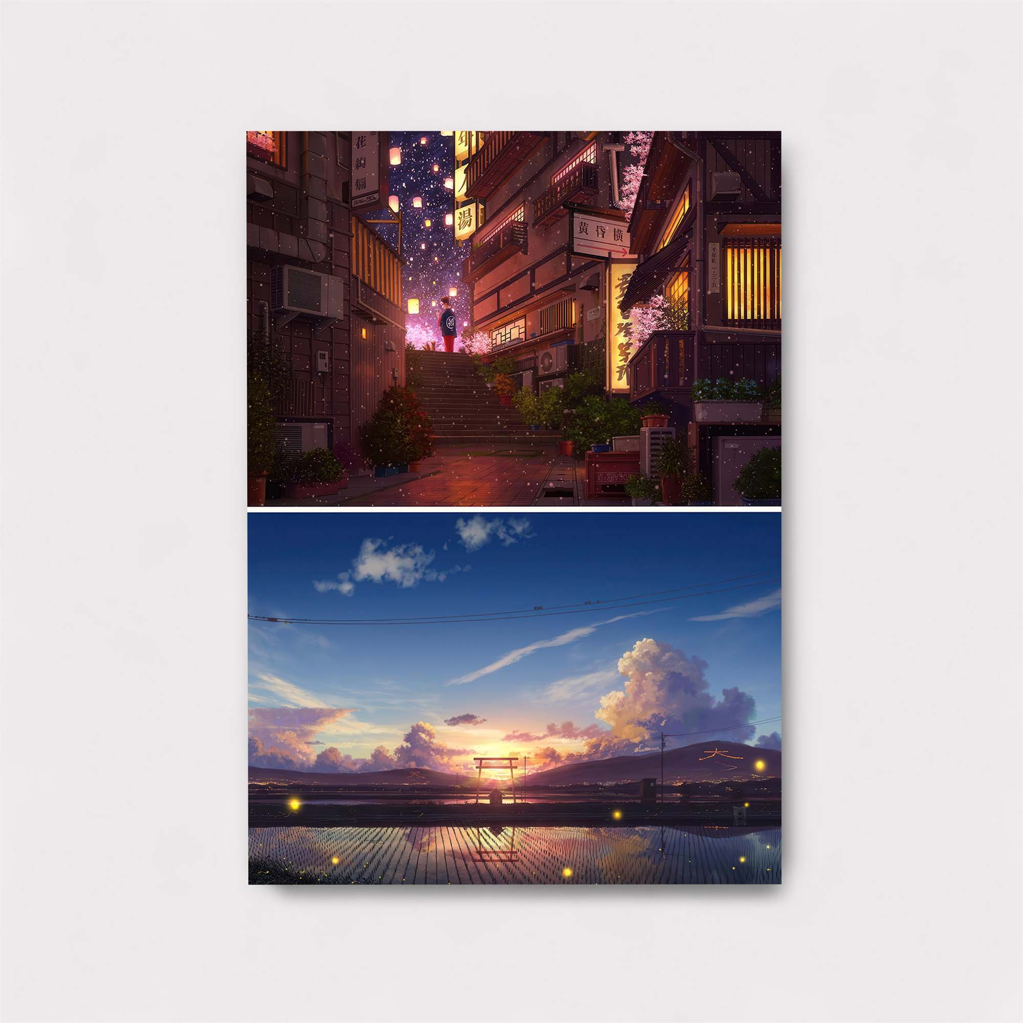 Lantern Serenity, Sunset Tranquility Safe Wall Magnetic / M