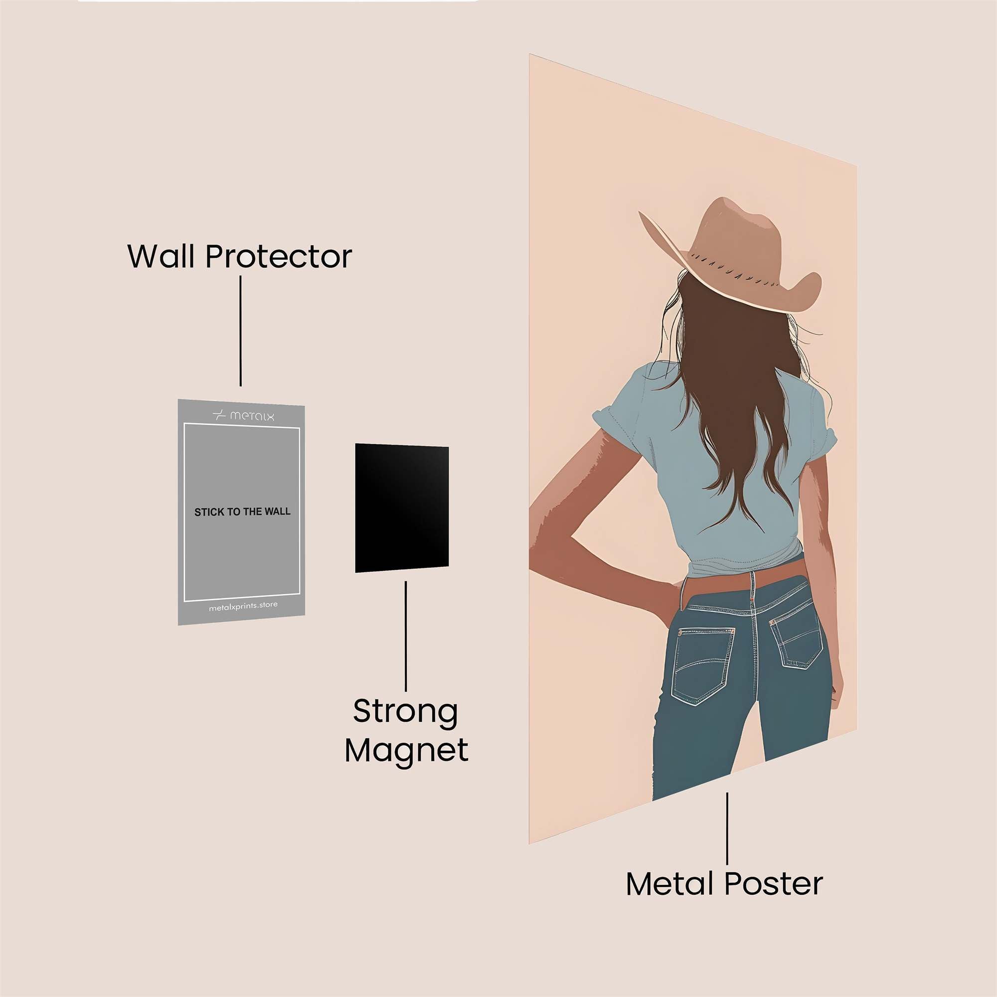 Cowgirl Serenity Safe Wall Magnetic / M