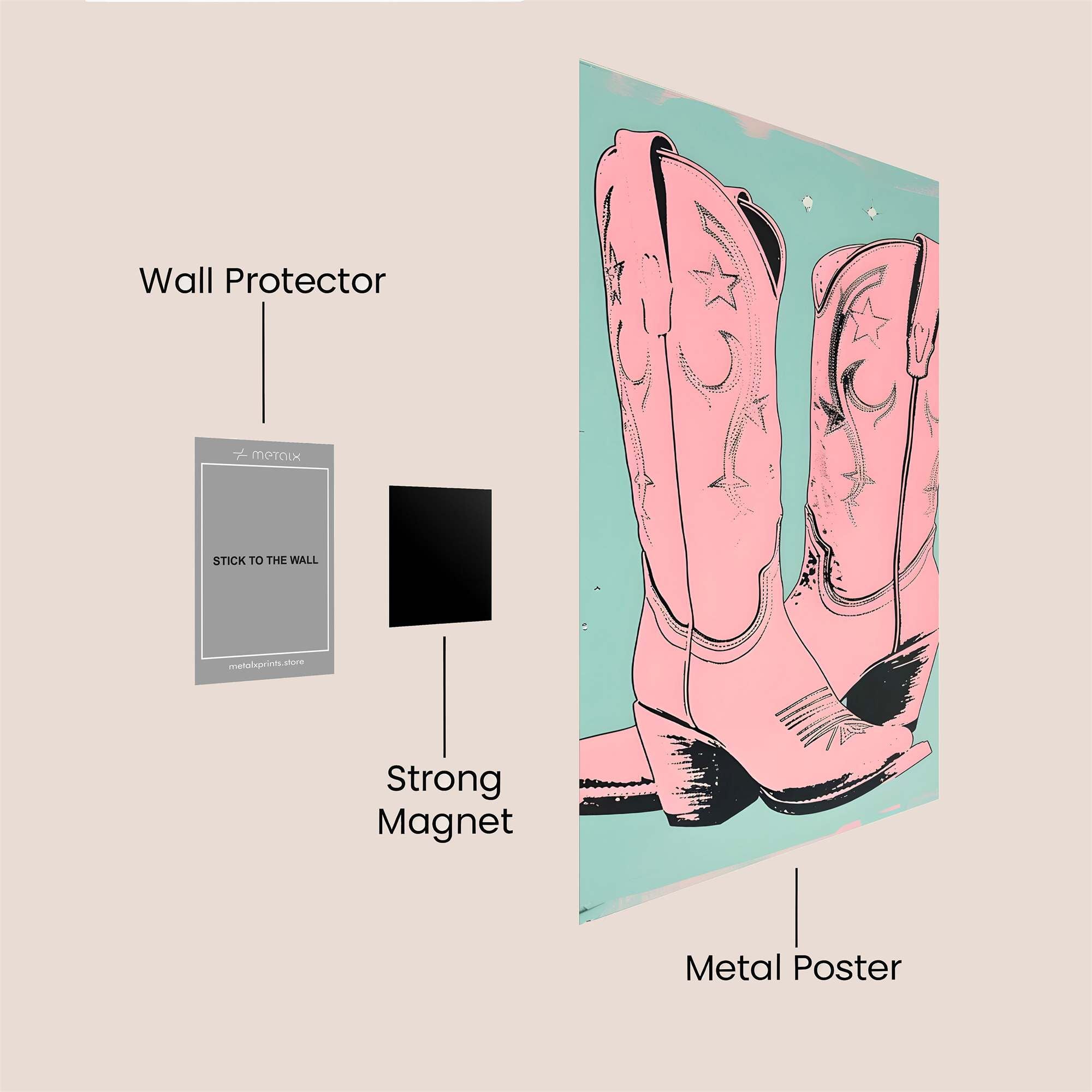 Cowboy Whimsy Safe Wall Magnetic / M