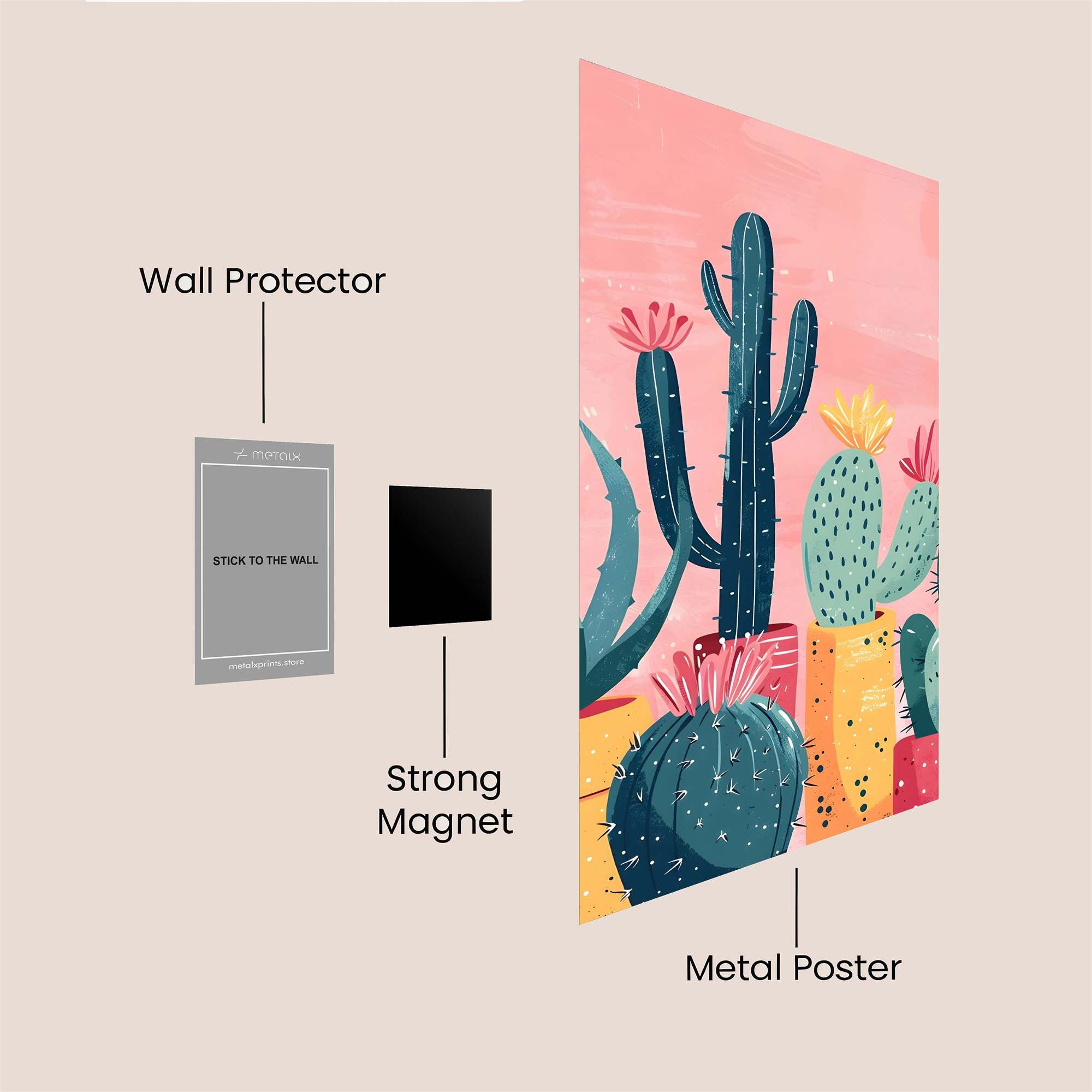 Cactus Bliss Safe Wall Magnetic / M