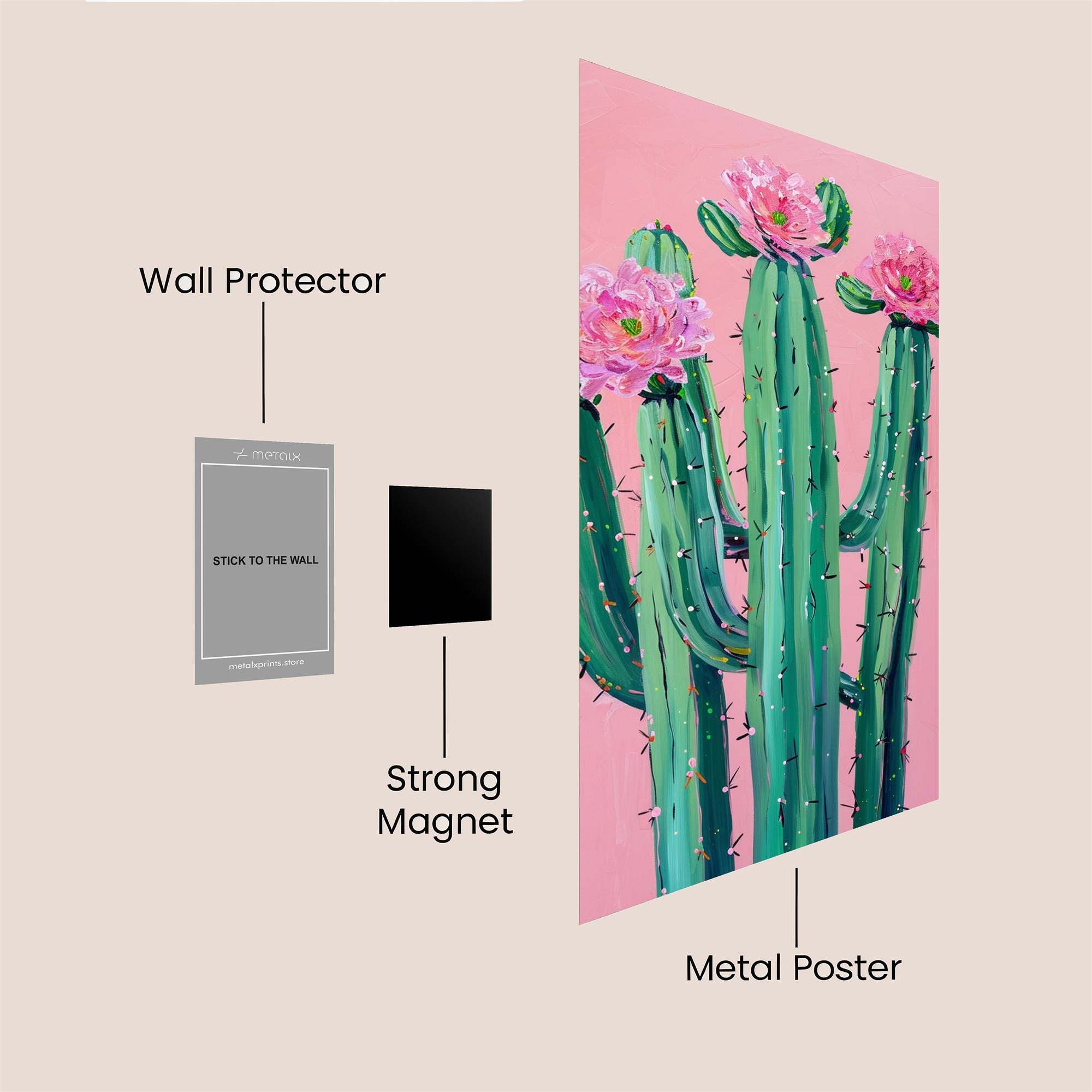 Cactus Bliss Safe Wall Magnetic / M