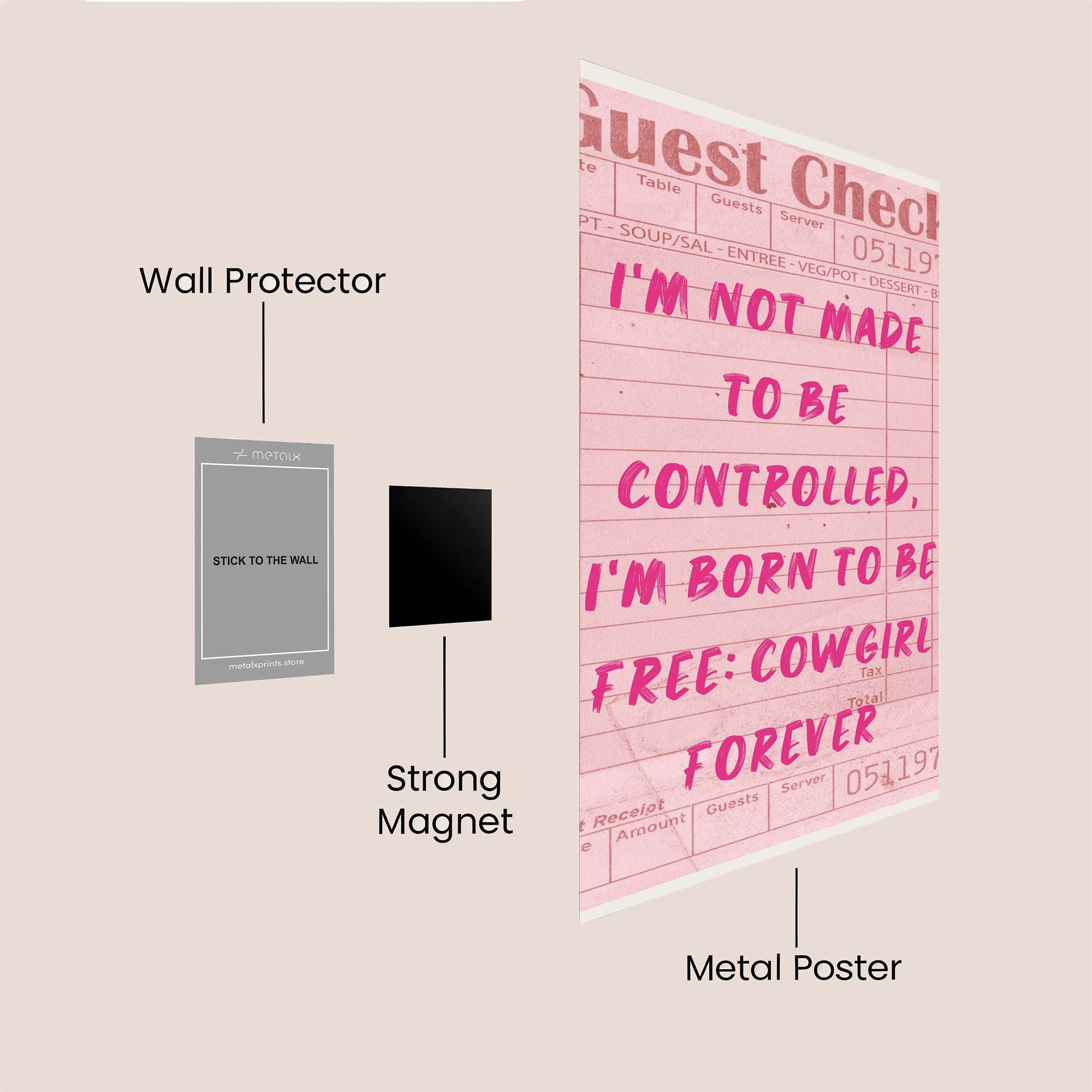 Cowgirl Rebel Safe Wall Magnetic / M