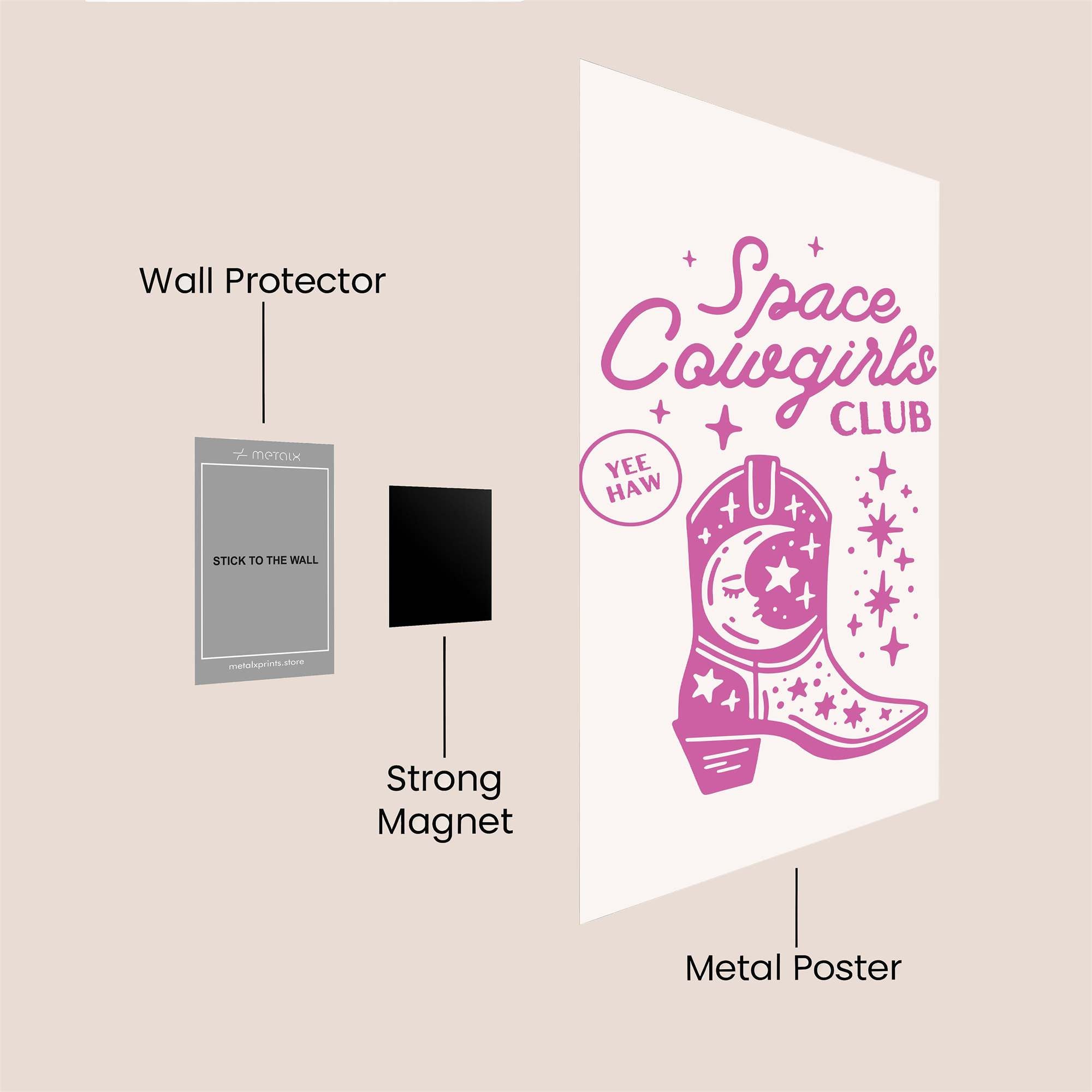 Cosmic Cowgirls Safe Wall Magnetic / M