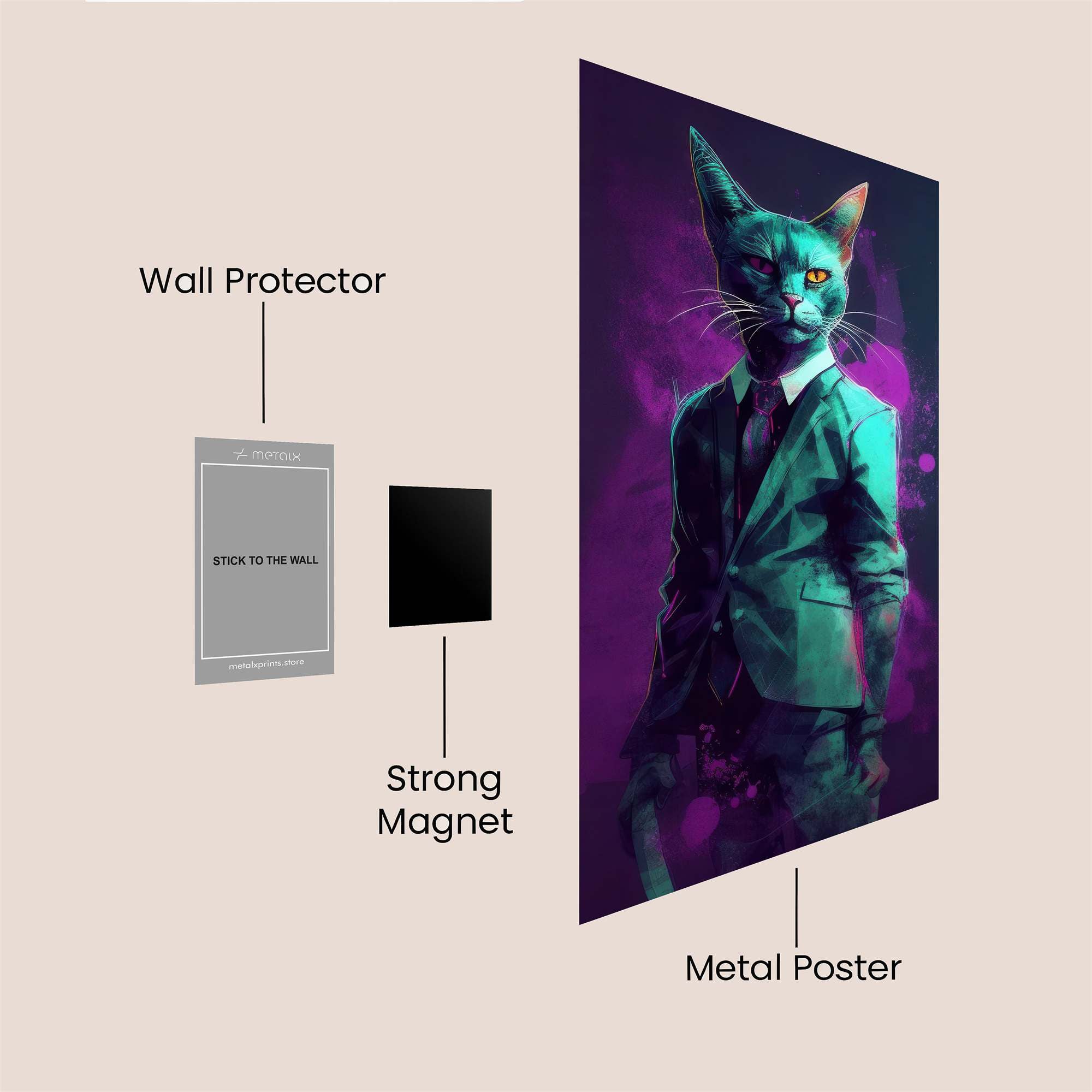 Futuristic Serenity Safe Wall Magnetic / M
