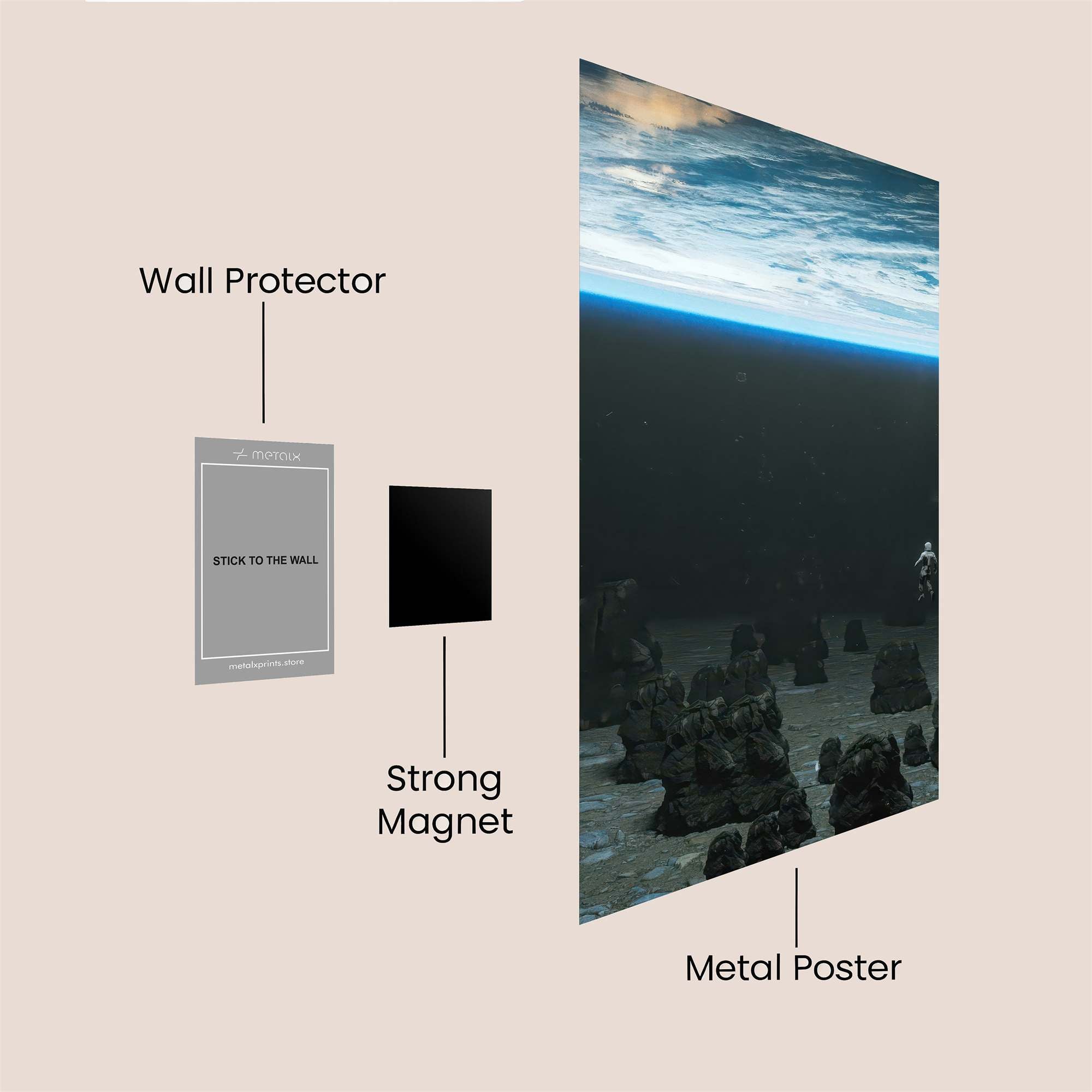 Astronaut Solitude Safe Wall Magnetic / M