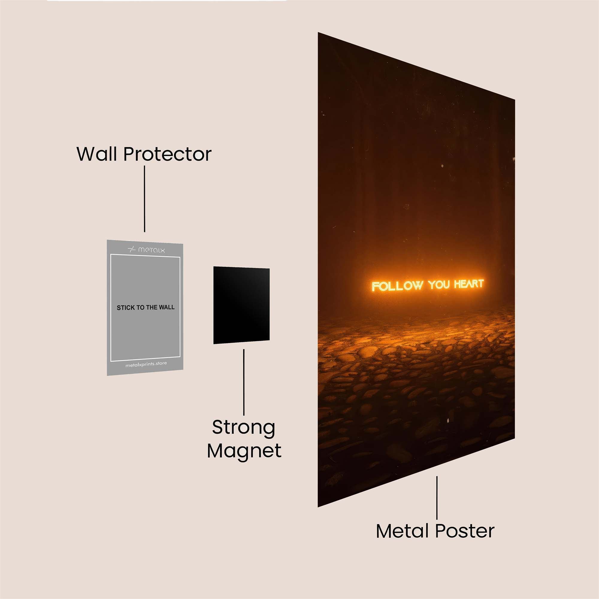 Heart Glow Safe Wall Magnetic / M