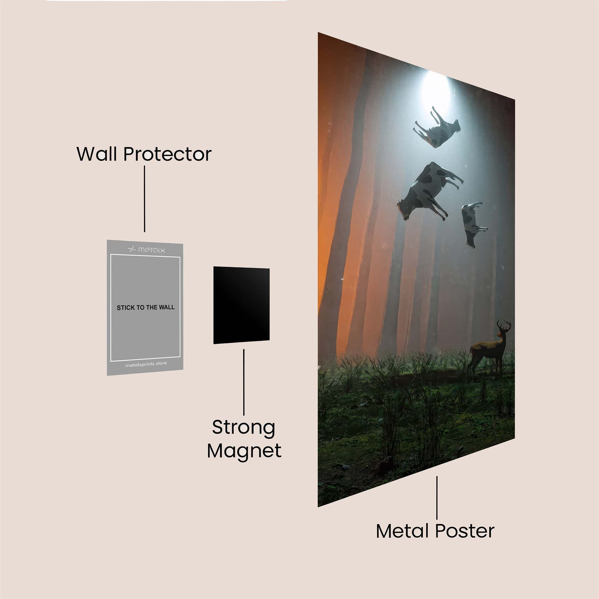 Cows Abducted Safe Wall Magnetic / M