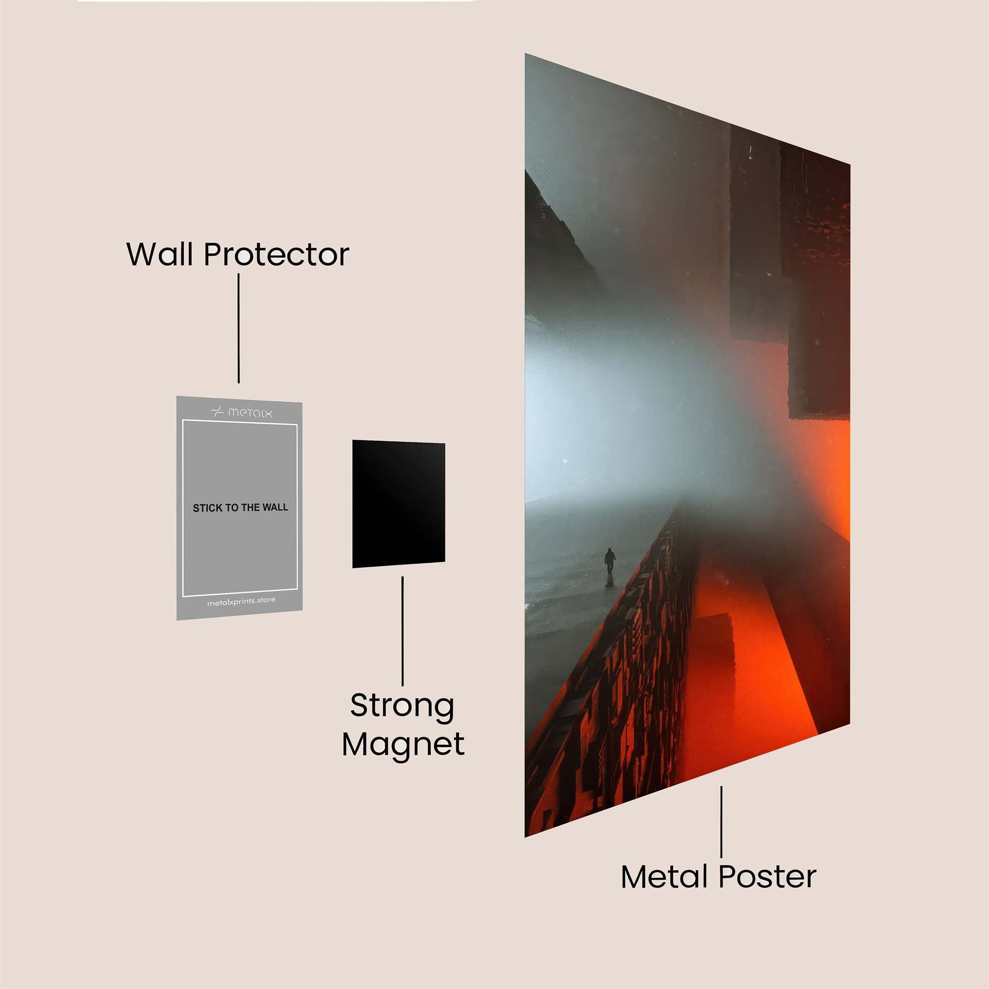 Foggy Solitude Safe Wall Magnetic / M