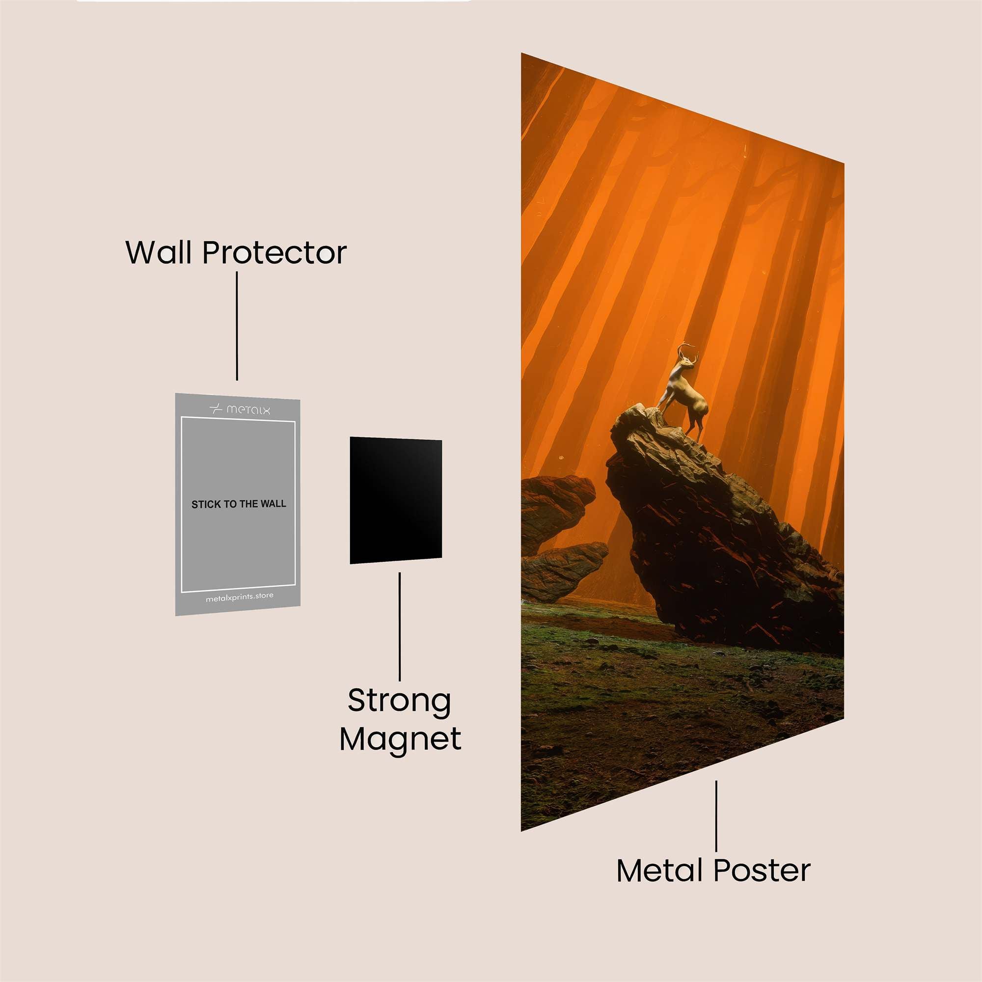 Deer Dreamscape Safe Wall Magnetic / M