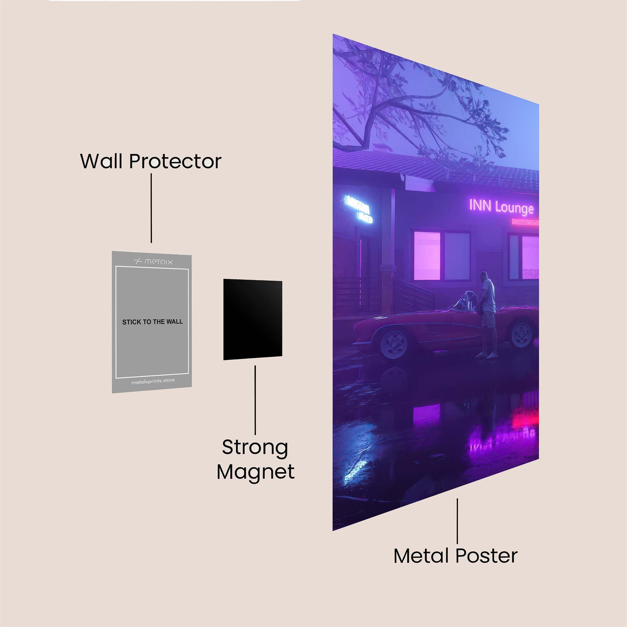 Neon Serenity Safe Wall Magnetic / M