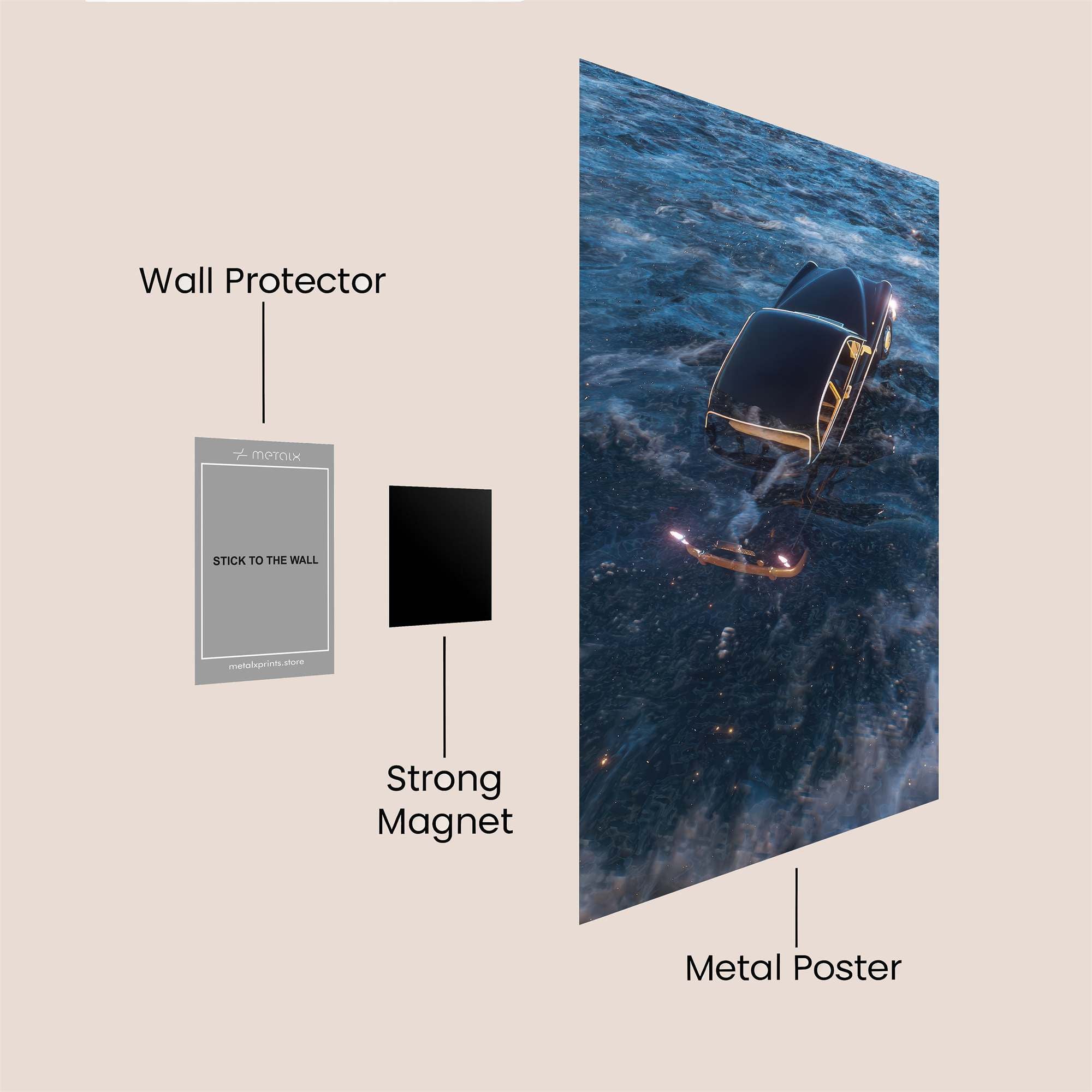 Car Submerged Safe Wall Magnetic / M